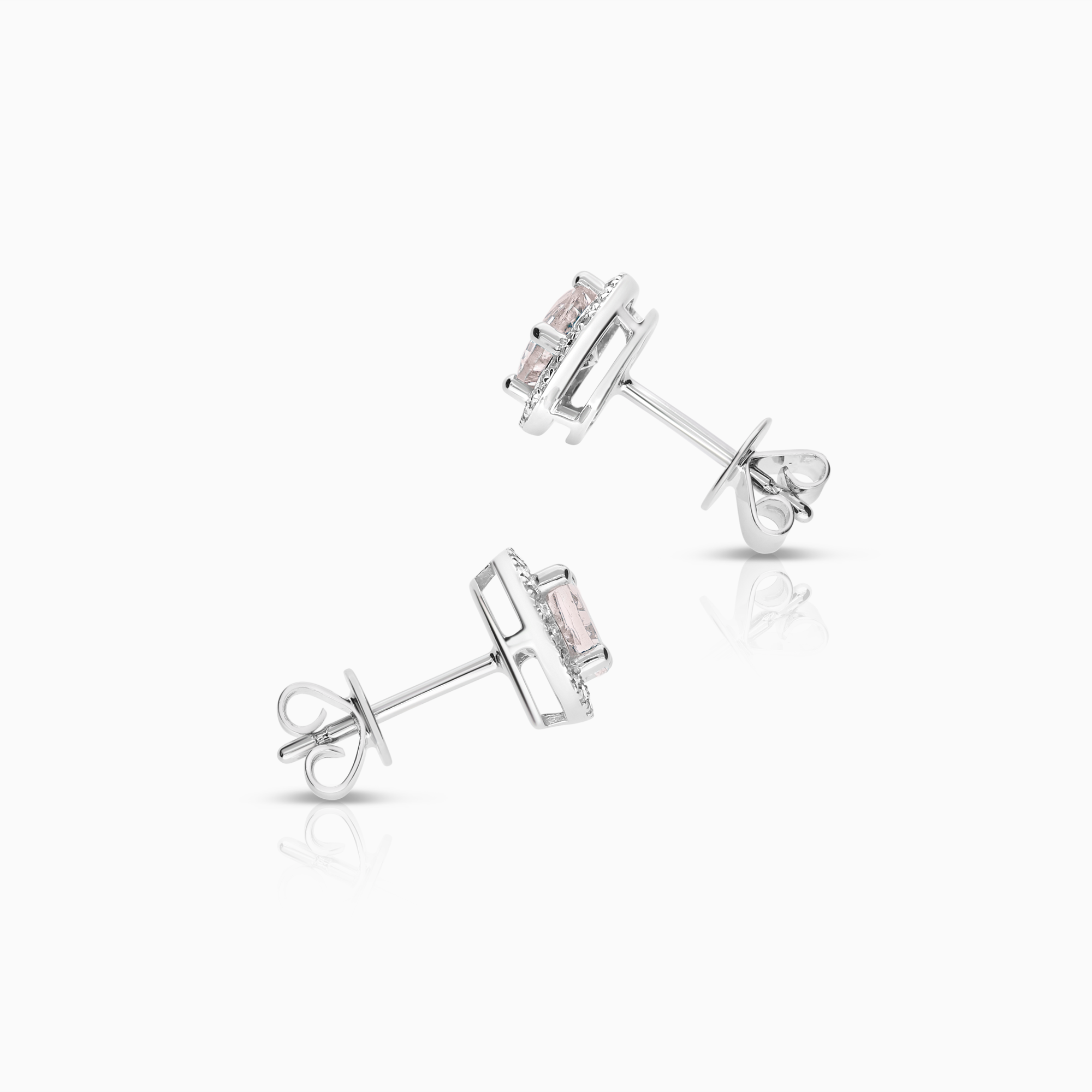 Diamantörhängen med rosa morganiter 0,21ct 18K vitguld