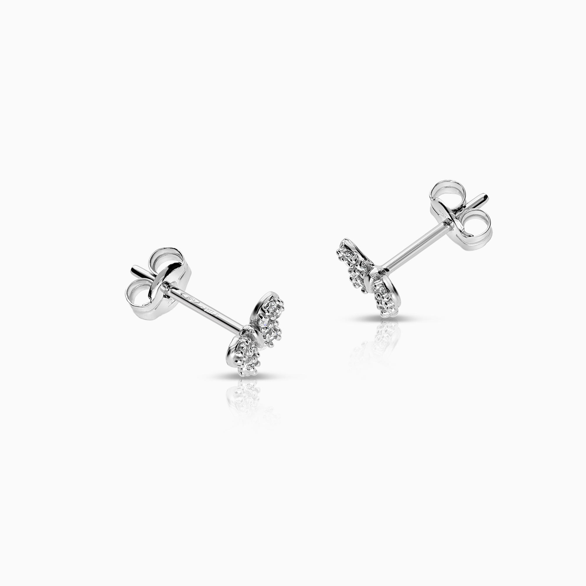 Guldörhängen fjärilar med cubic 18K vitguld