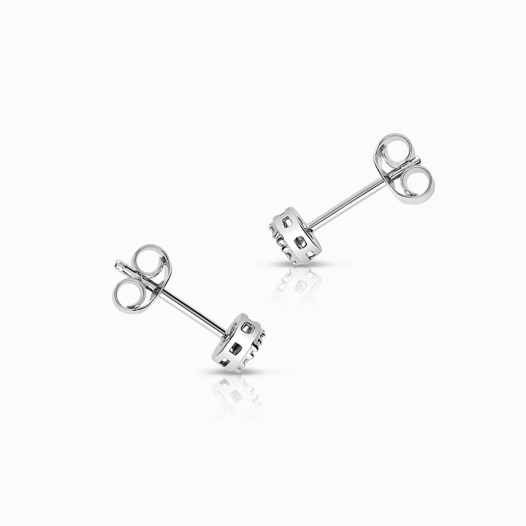 Diamond heart earrings 0.05ct 18K white gold
