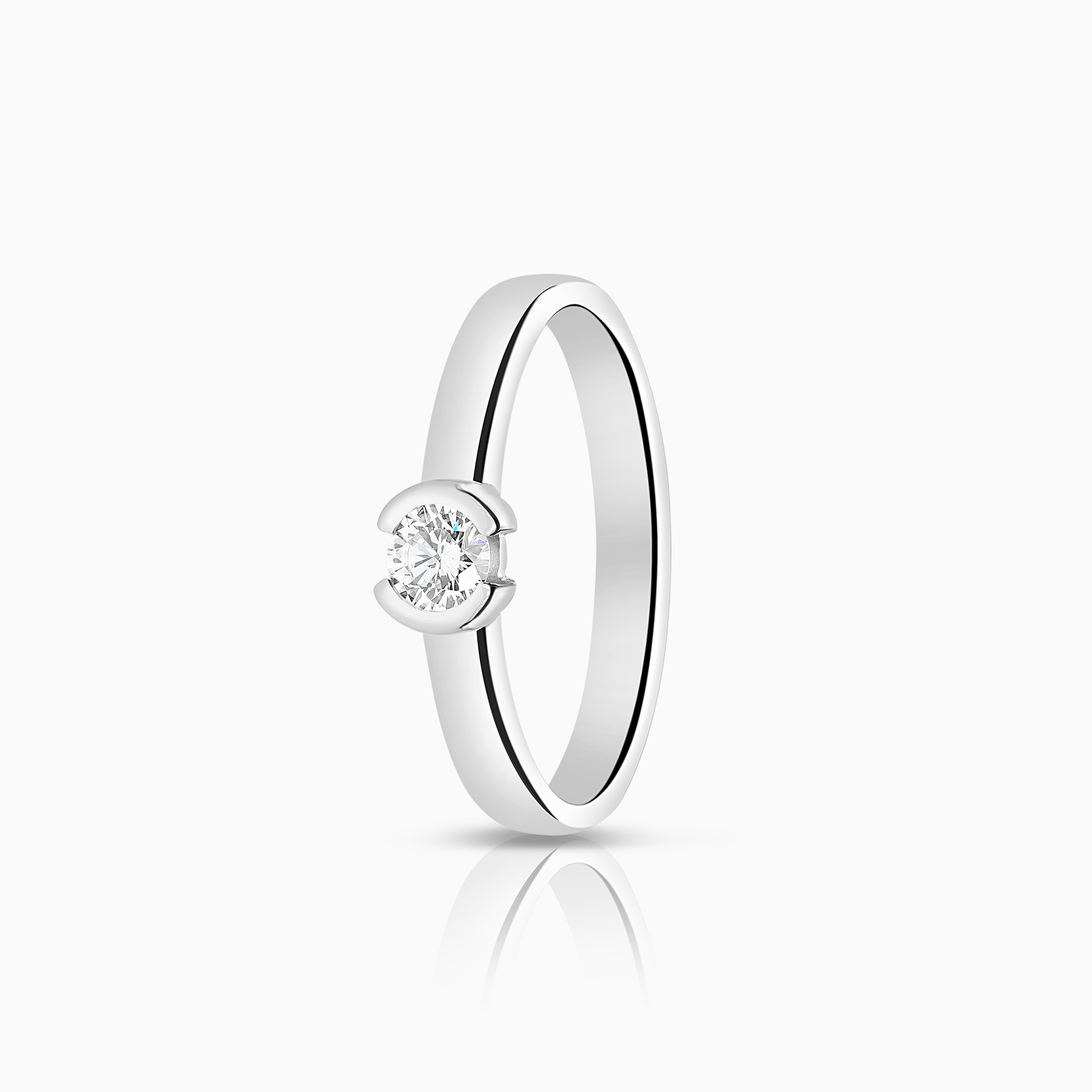 Solitaire ring 0.25ct 18K white gold