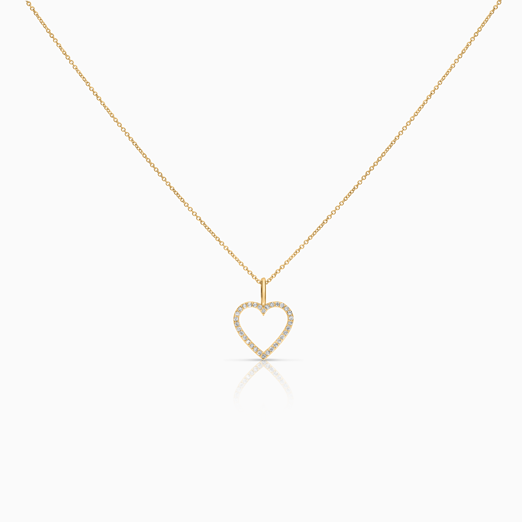 Necklace with heart diamond pendant 0.16ct 18K gold