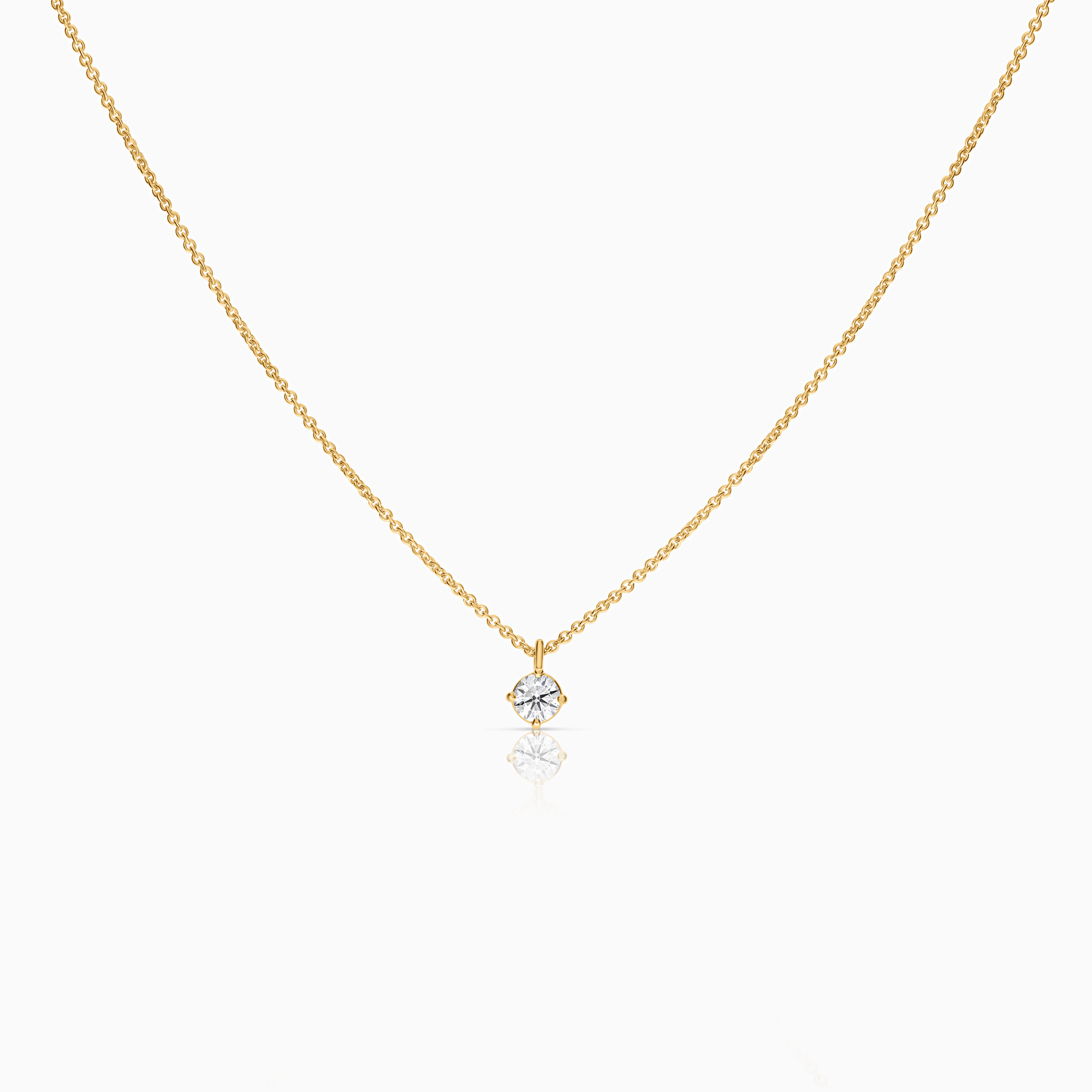 Guldhalsband med solitärhänge diamant 0,50ct 18K guld