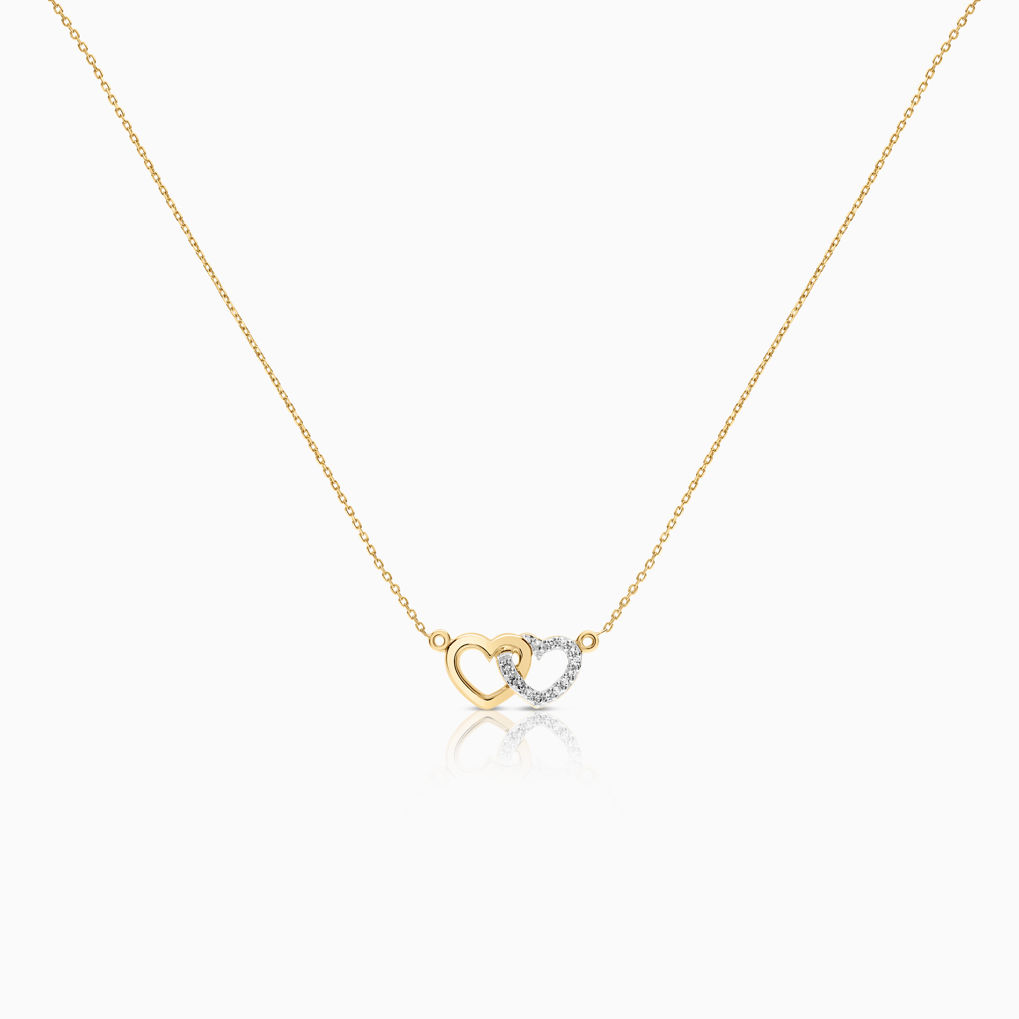 Necklace with diamond heart pendant 0.05ct 18K gold