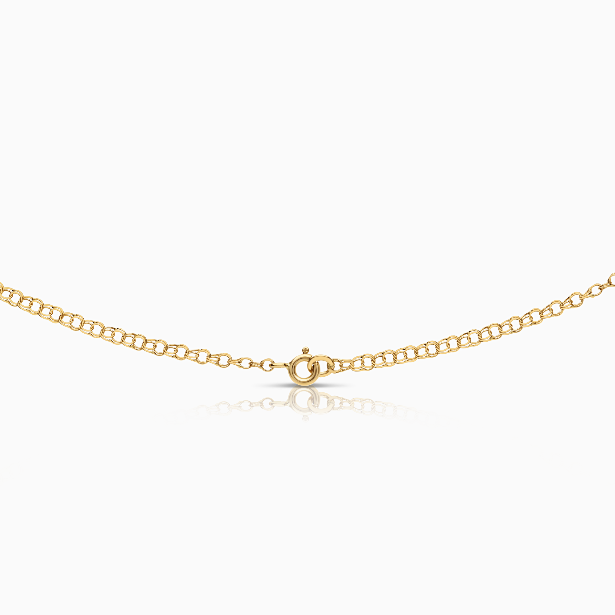 Bismarck-kjede med anheng hjerter 0,05 ct 18K gull