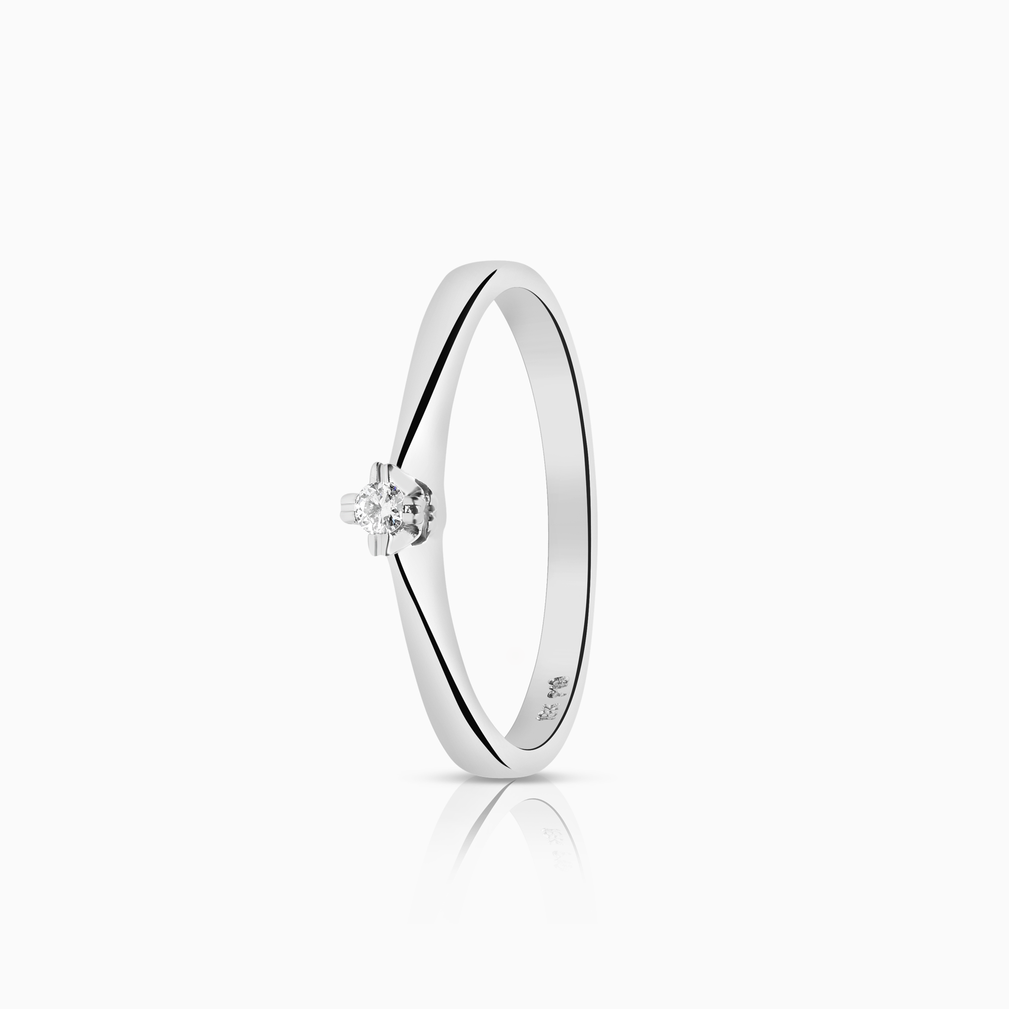 Solitärring 0,03ct 18K vitguld
