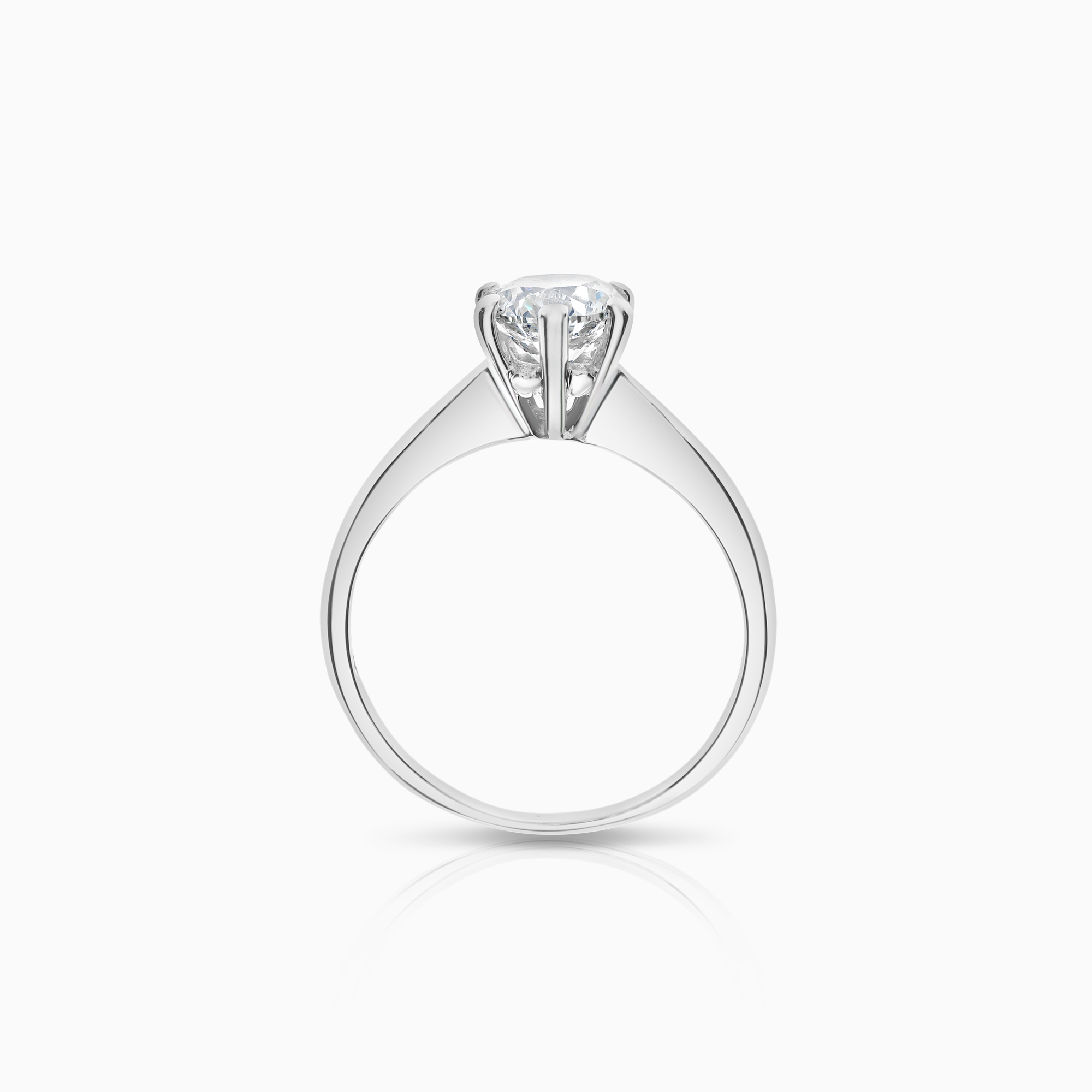 Enstensring 0,95ct 18K hvitt gull