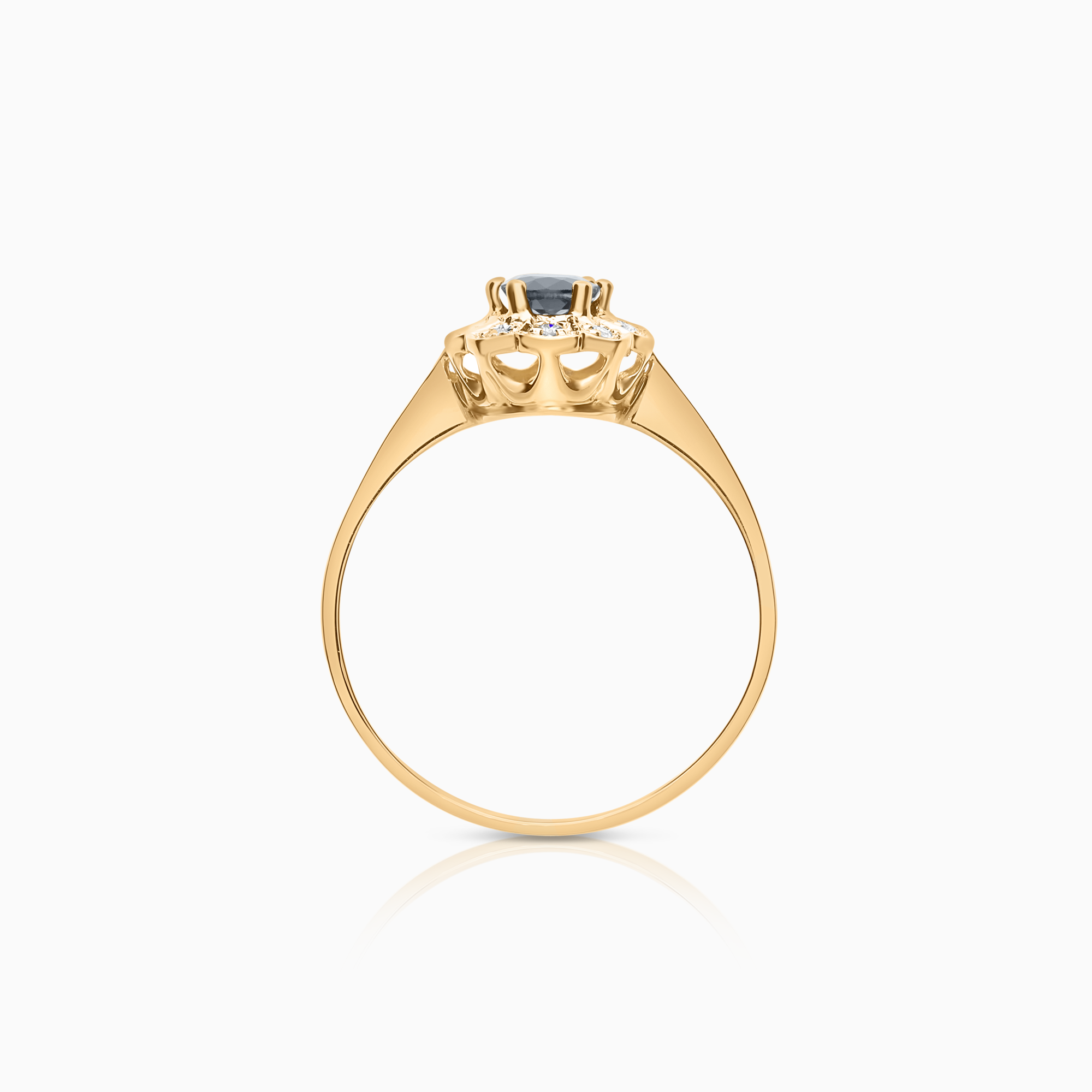 Carmosé ring 0.03ct with sapphire 18K gold