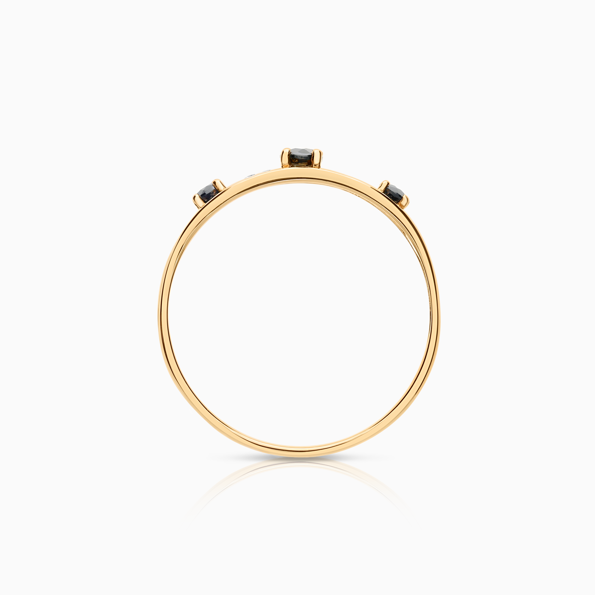 Diamantring med safirer 0,005ct 18K guld