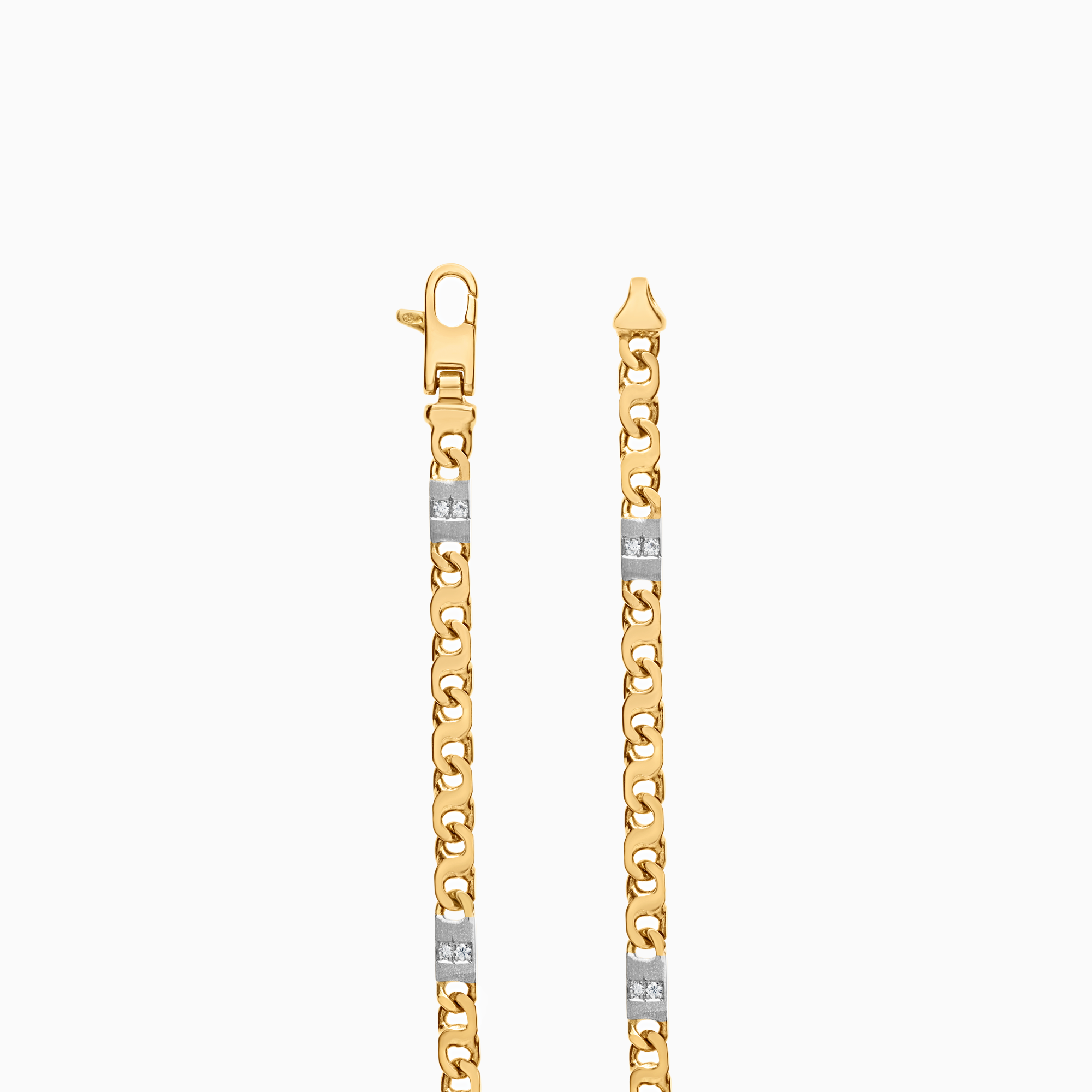 Diamond bracelet fantasy 0.10ct 18K white/yellow gold