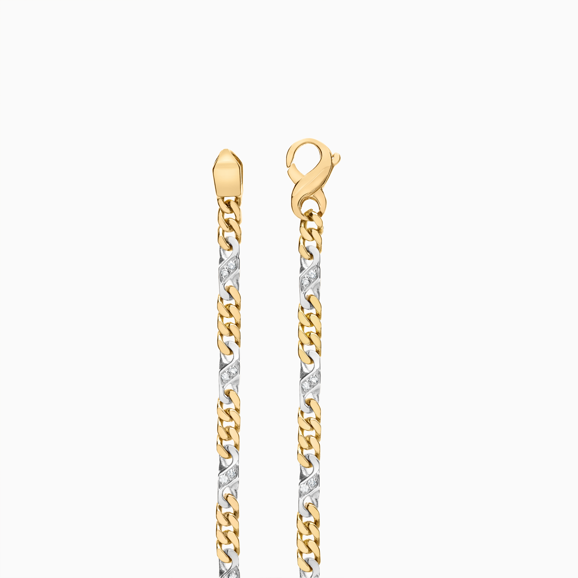 Diamond curb bracelet 0.20ct 18K yellow/white gold
