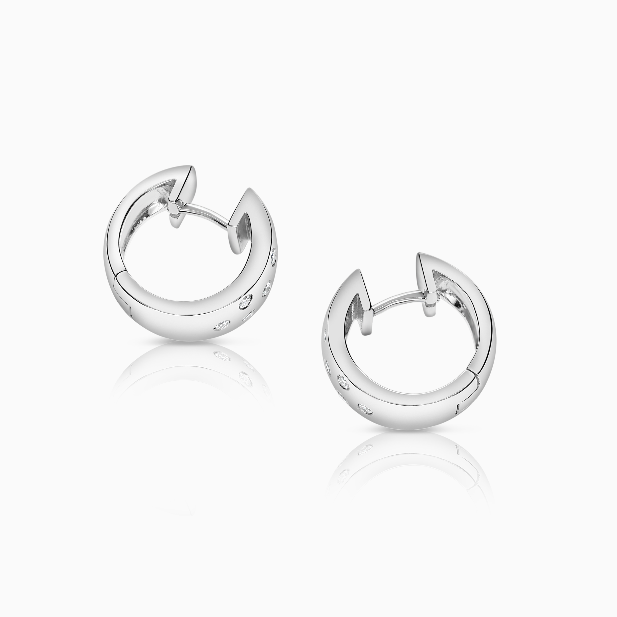 Diamond Hoop Earrings 0.42ct 18K White Gold