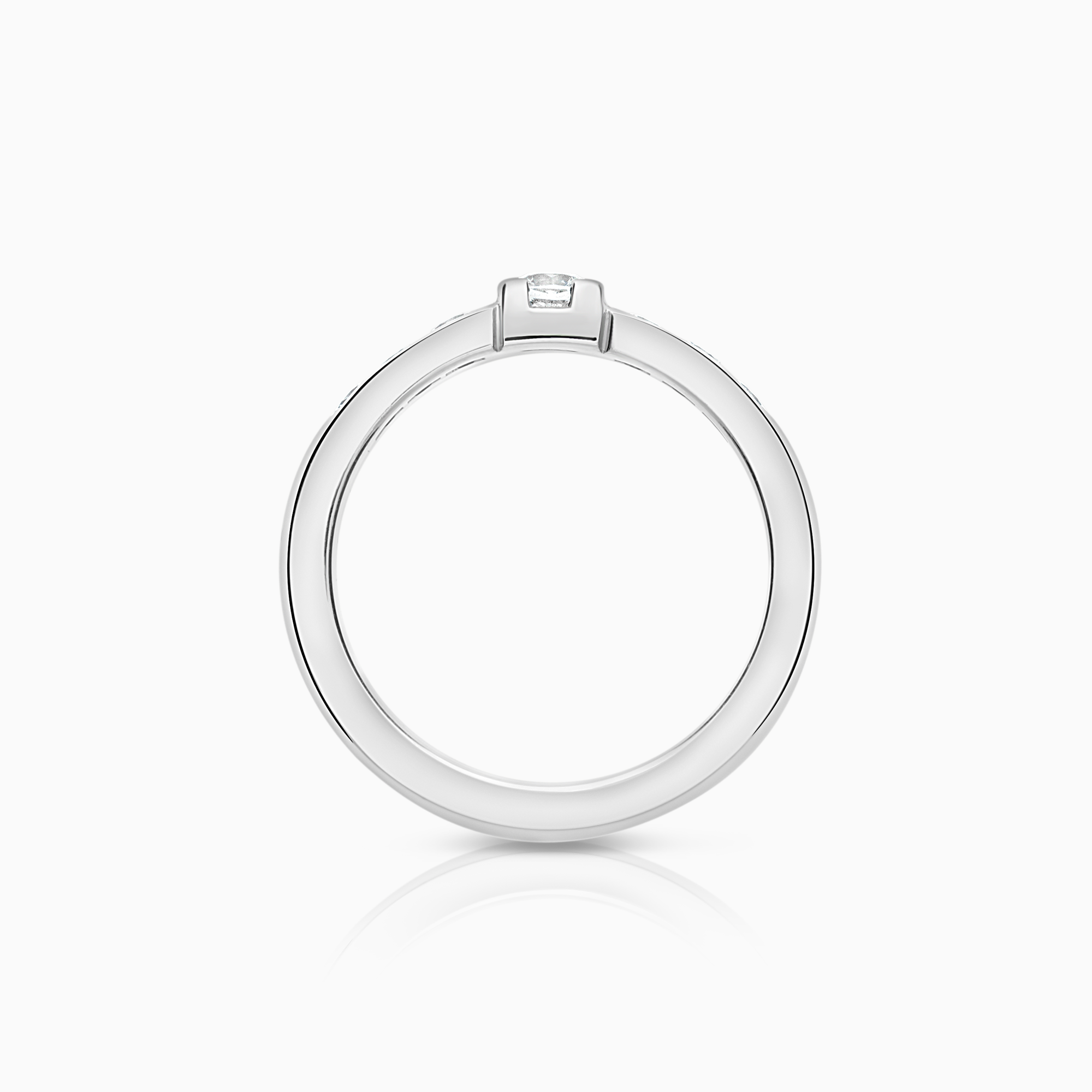 Sidesteinsring 0,51ct 18K hvitt gull