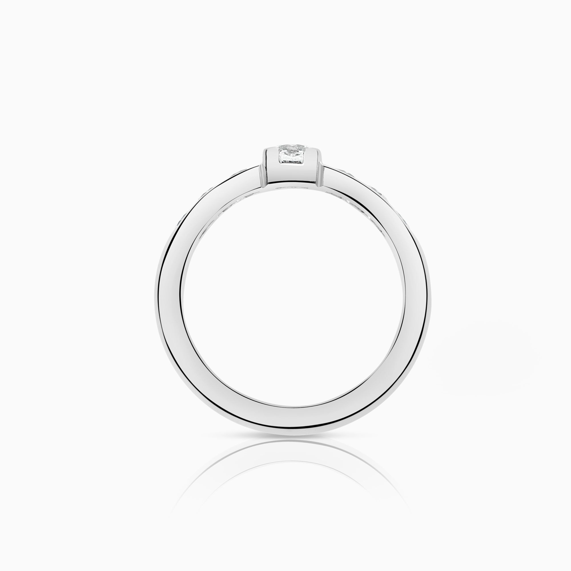 Sidesteinsring 0,89ct 18K hvitt gull