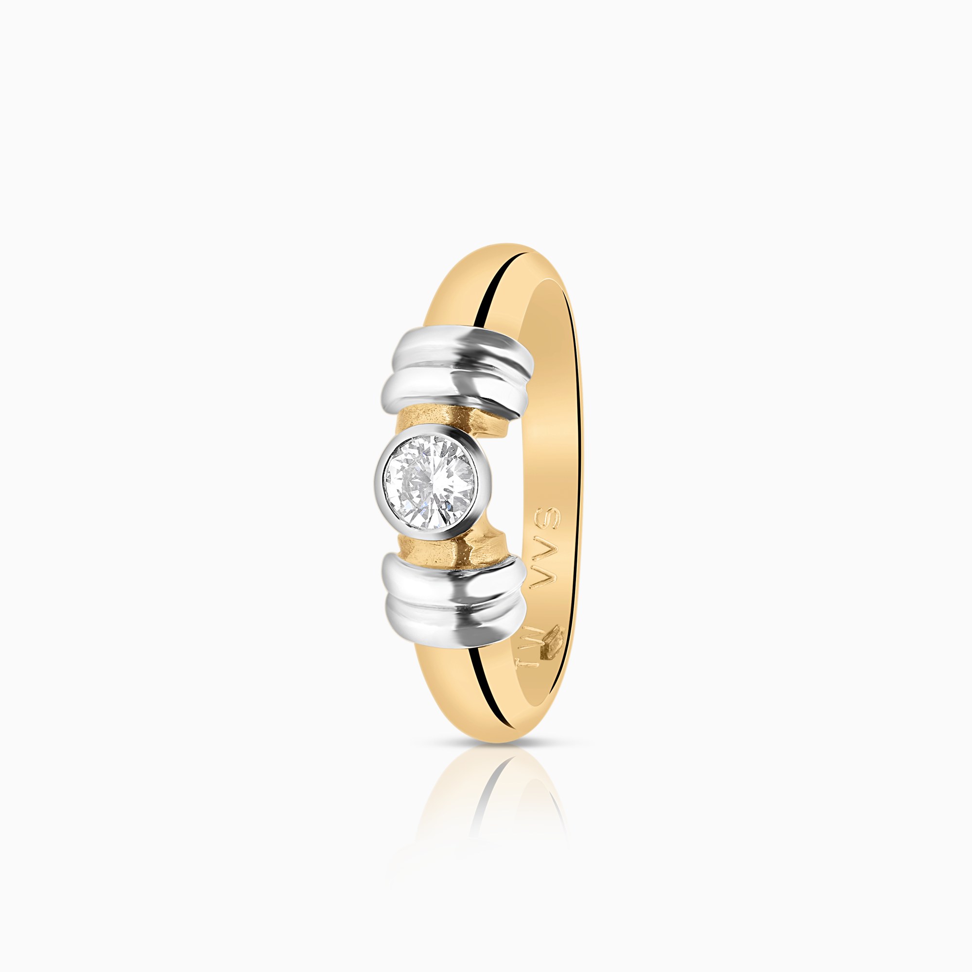 Solitärring 0,18ct 18K guld/vitguld