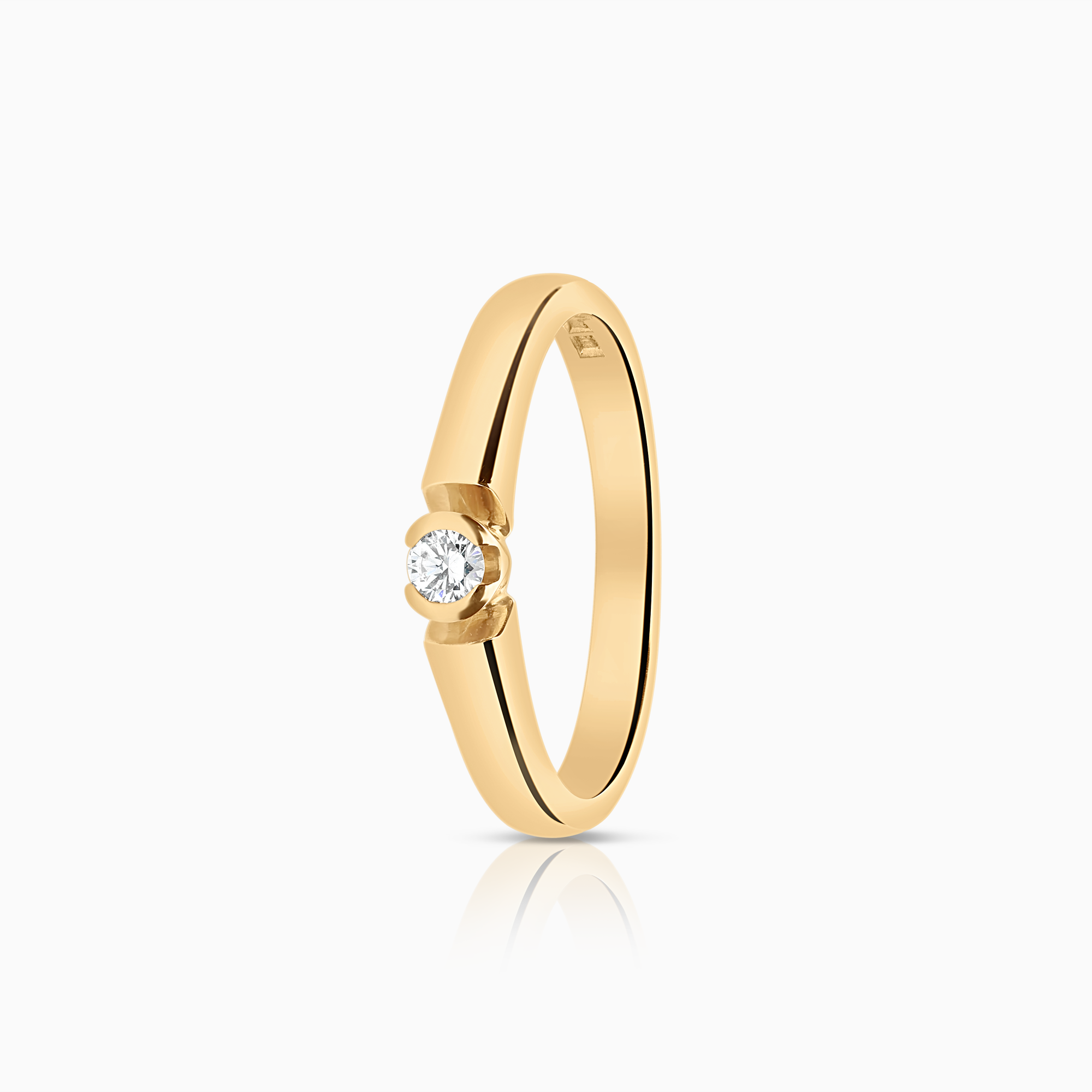 Solitärring 0,09ct 18K guld