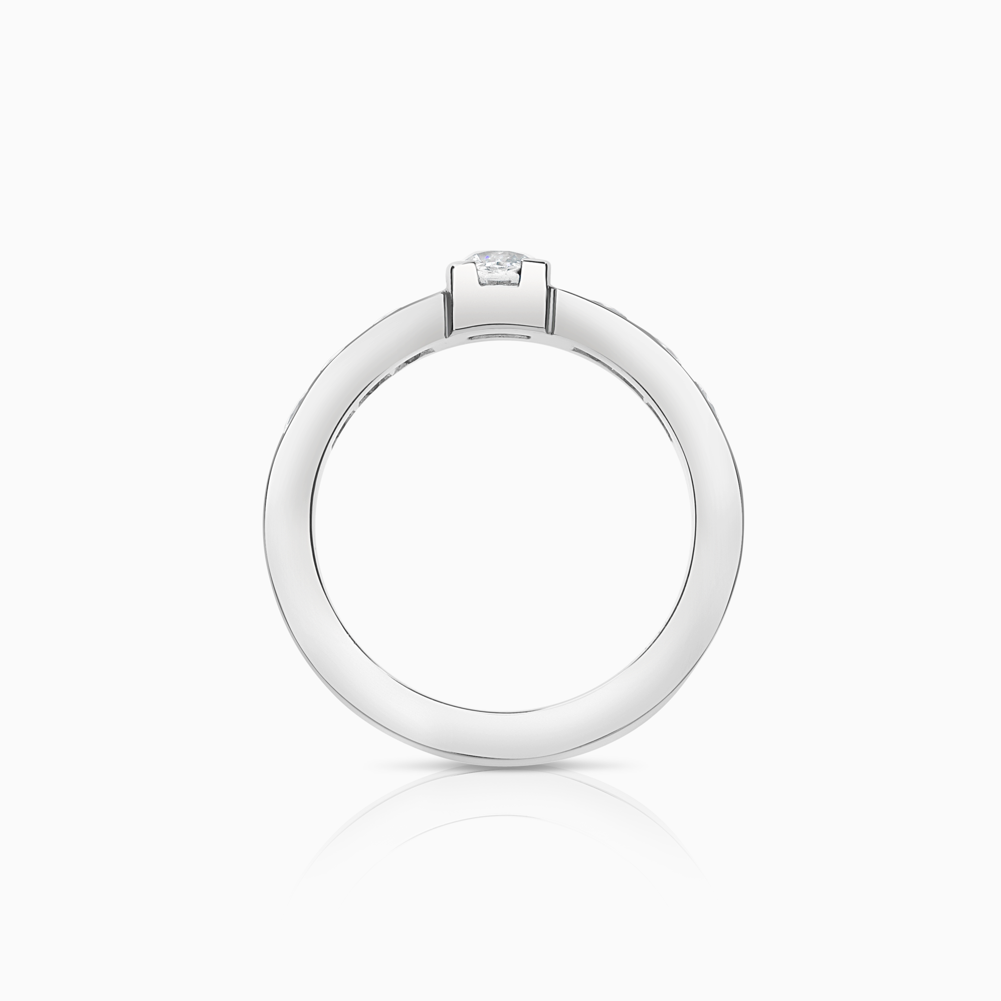 Side-stone ring 0.96ct 18K white gold