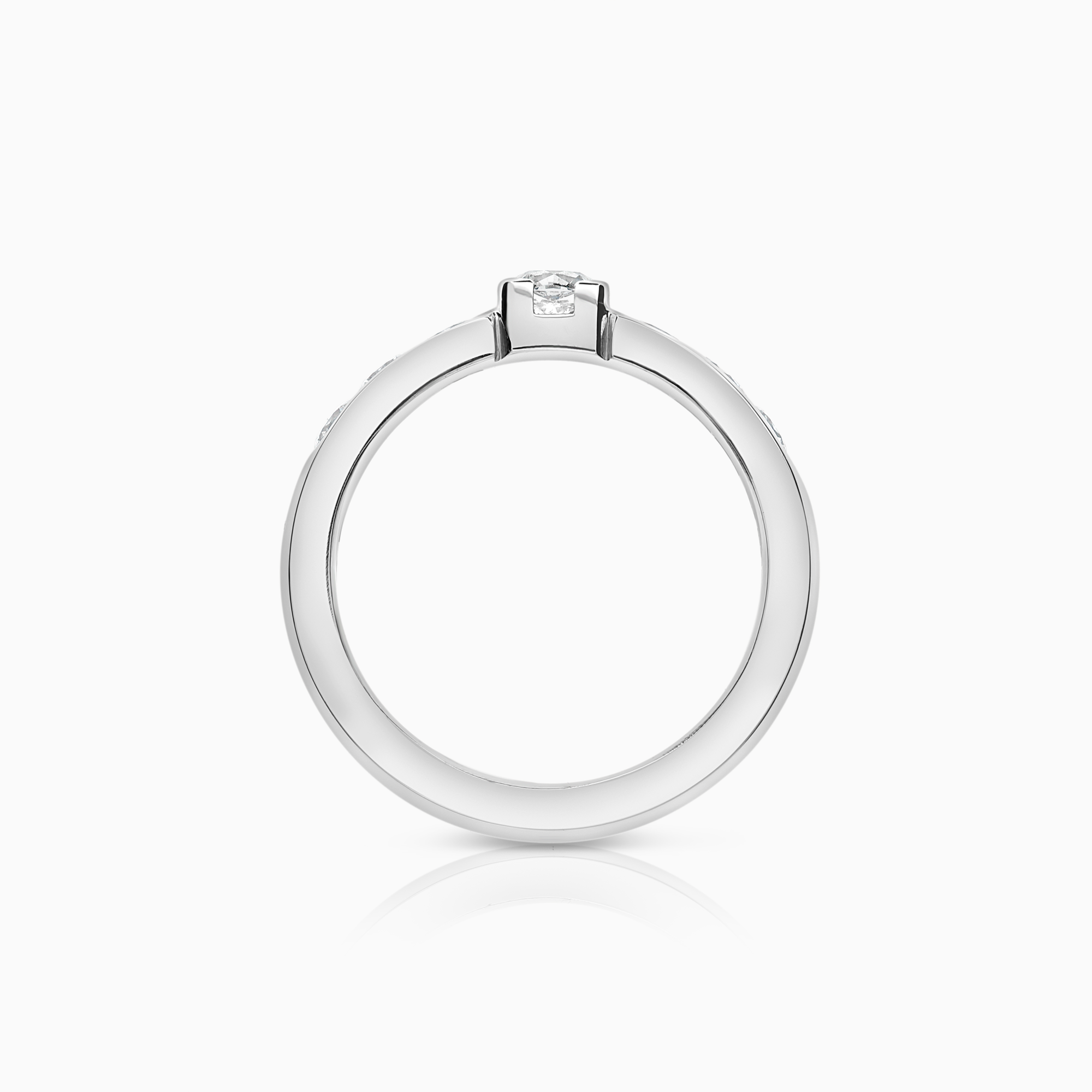 Sidostensring 1,00ct 18K vitguld