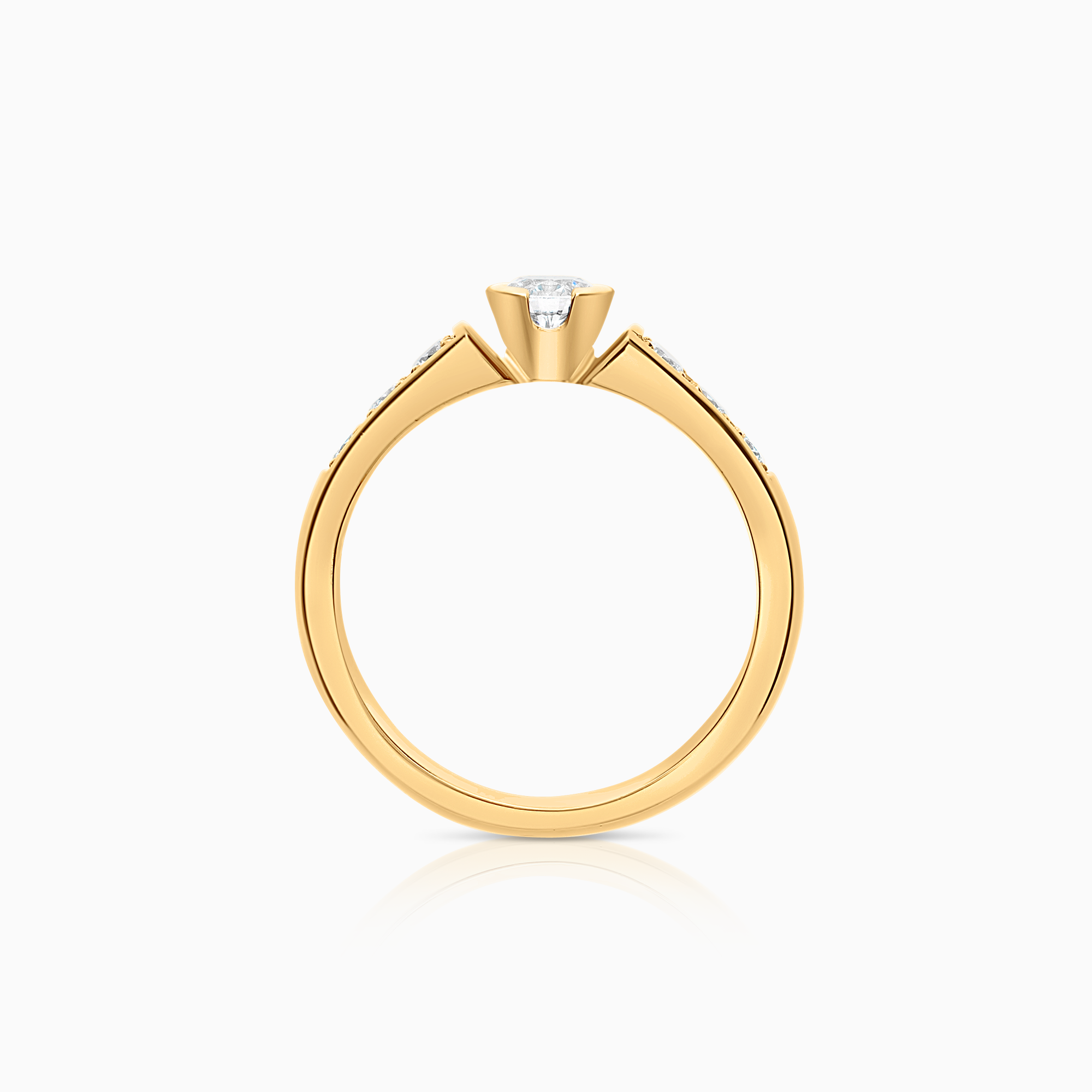 Sidestenring 0,55ct 18K gull