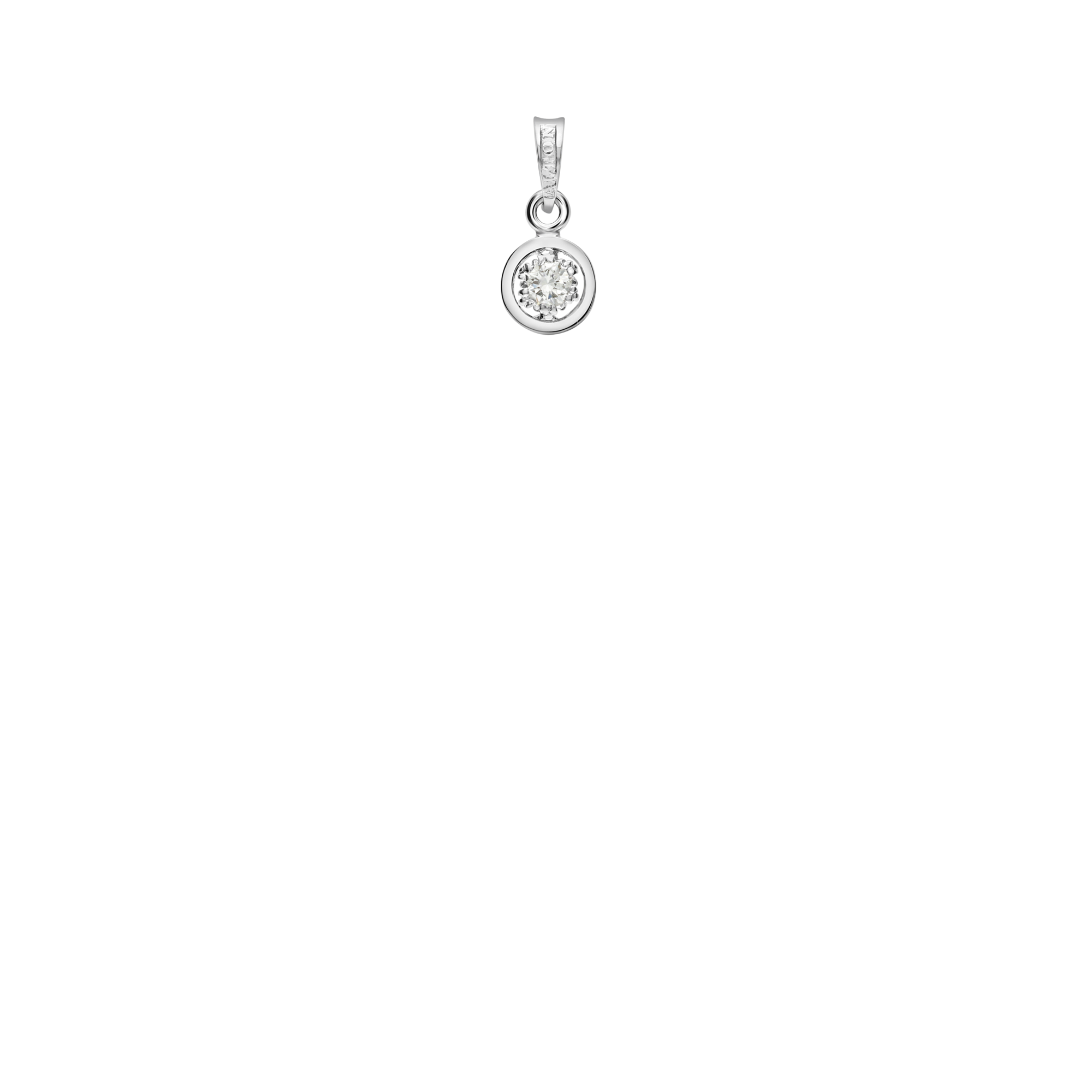Enstenanheng diamant 0,09ct 18K hvitt gull