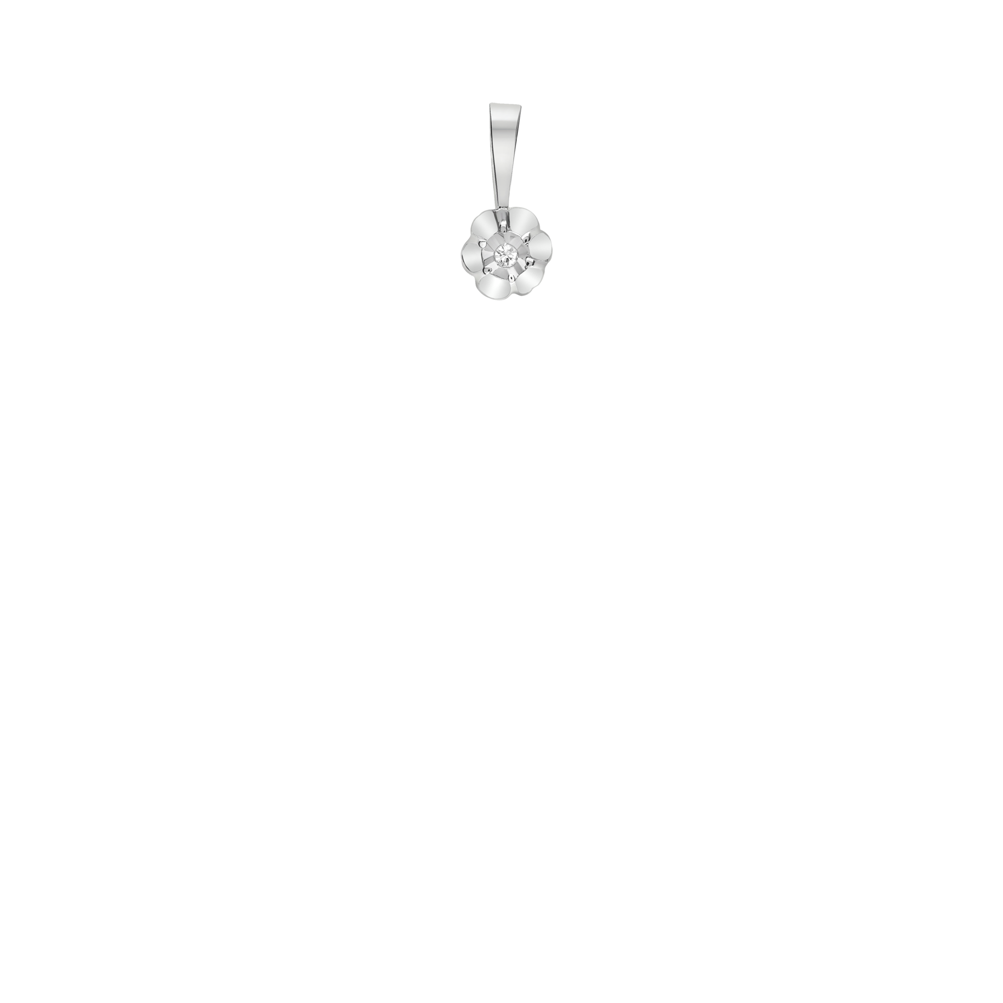 Solitaire pendant 0.01ct 18K white gold