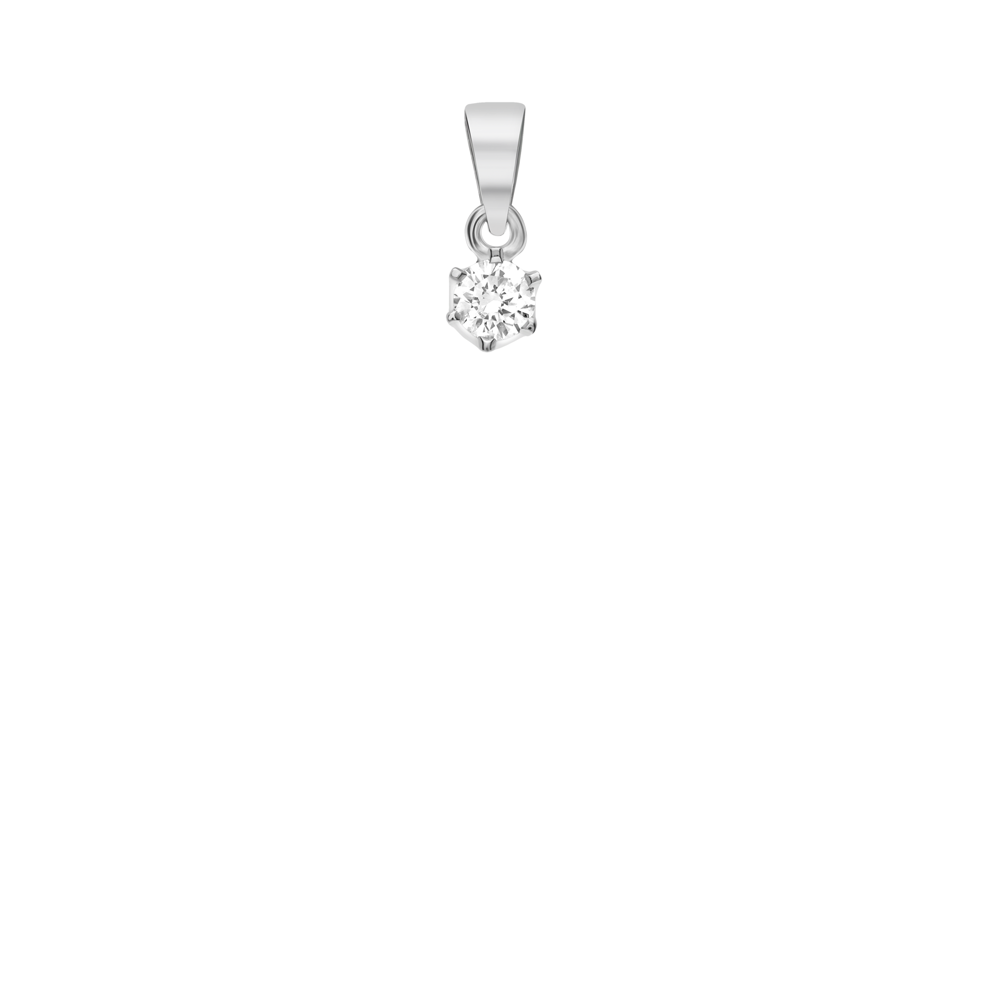 Solitaire Pendant 0.22ct 18K White Gold