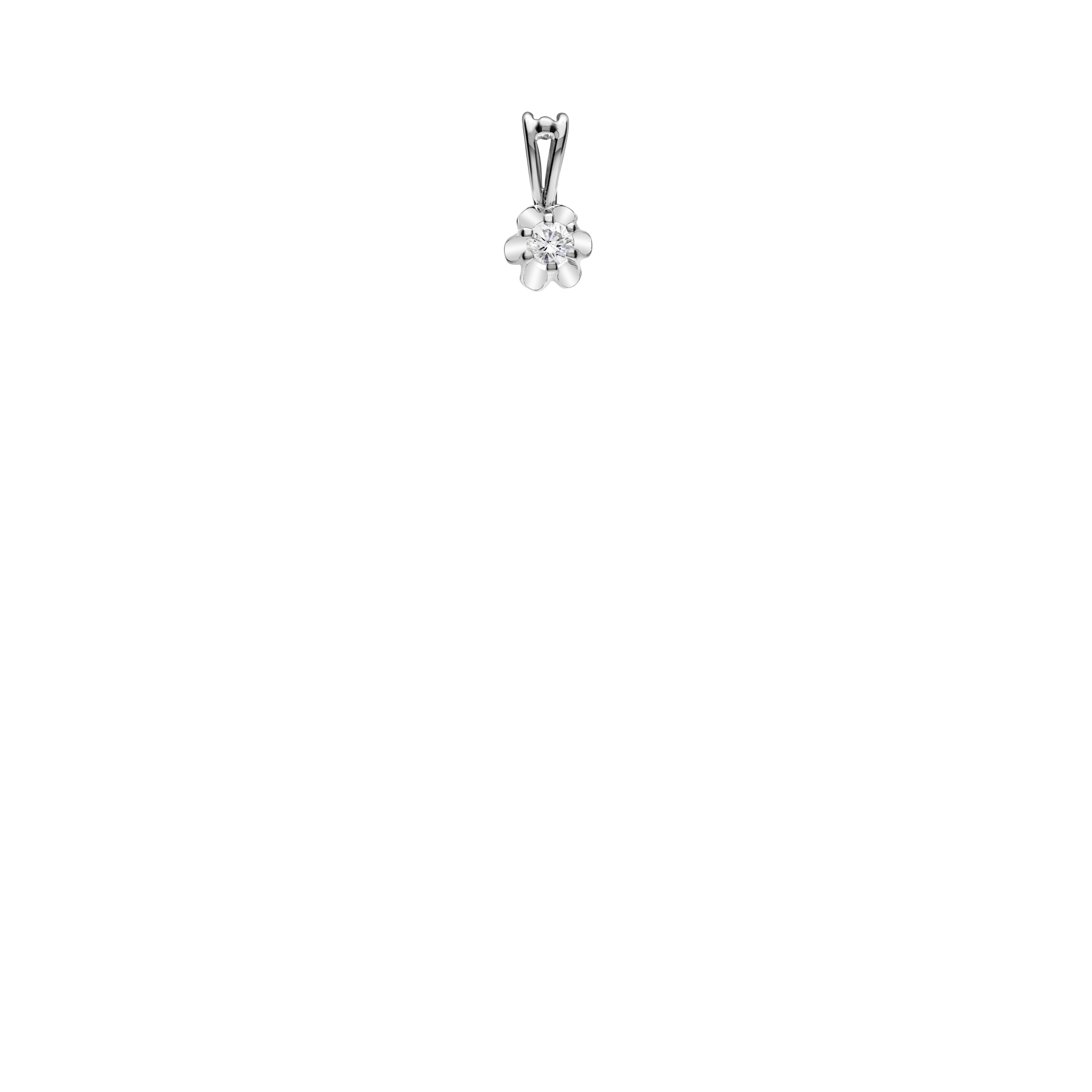 Solitaire pendant 0.05ct 18K white gold