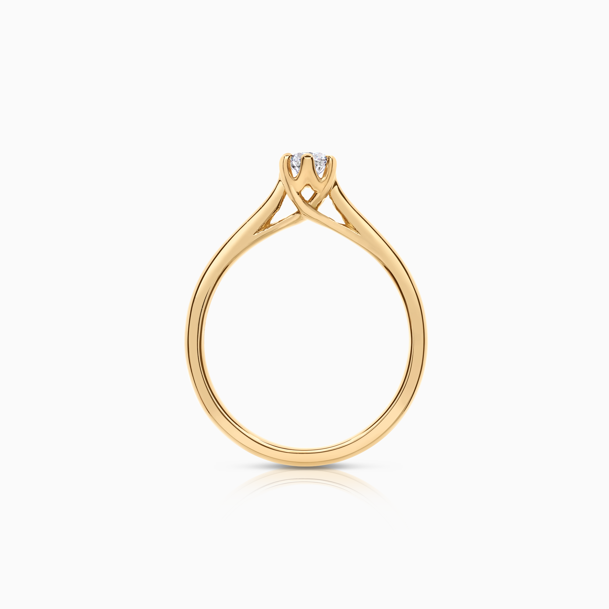 Solitaire ring with lab-grown diamond 0.22ct 18K gold