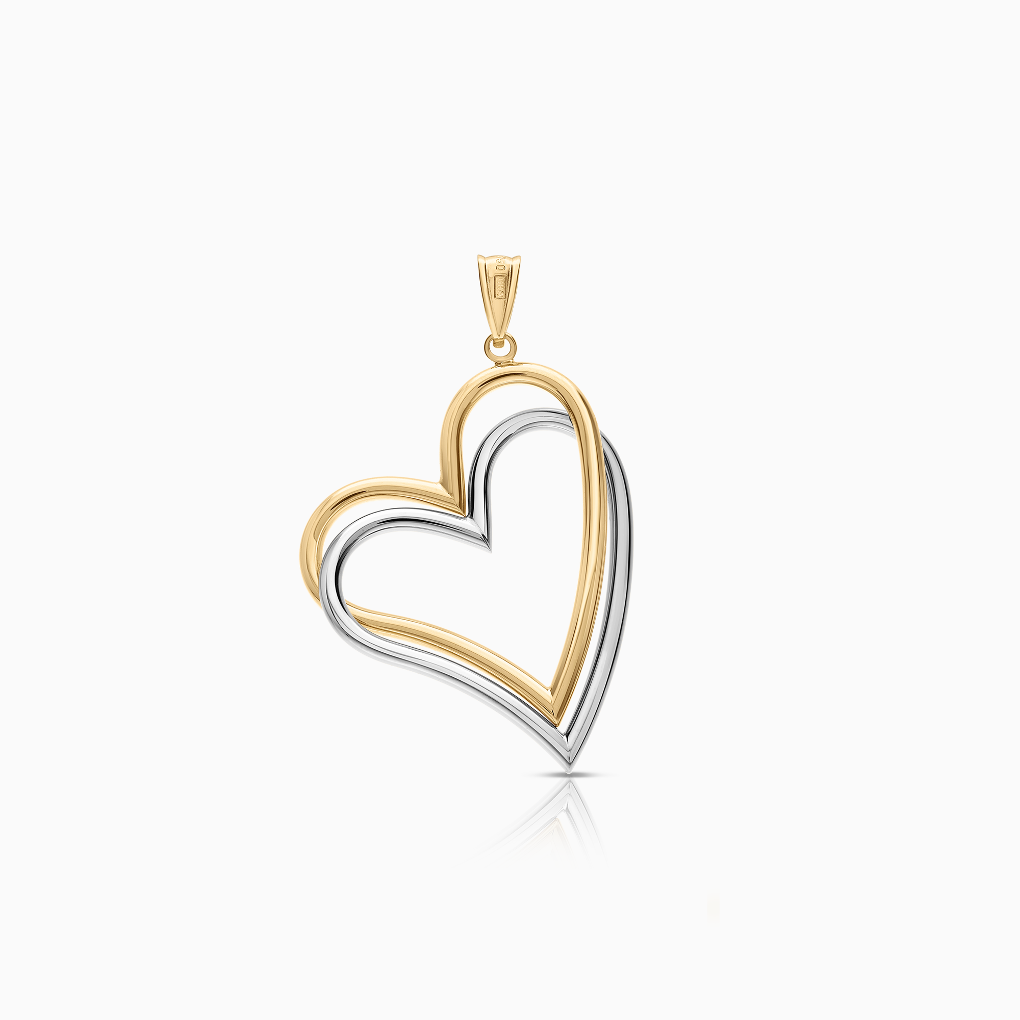 Hängsmycke hjärtan 2,45g 18K vit/gulguld