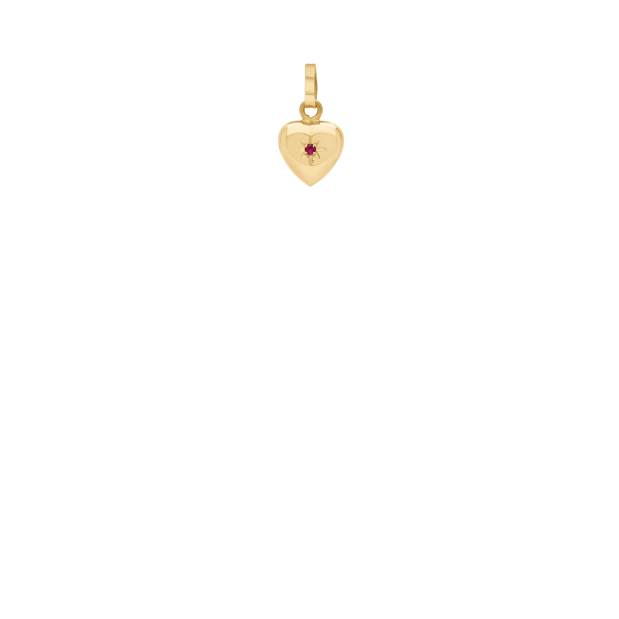 Heart pendant with red stone 0.53g 18K gold