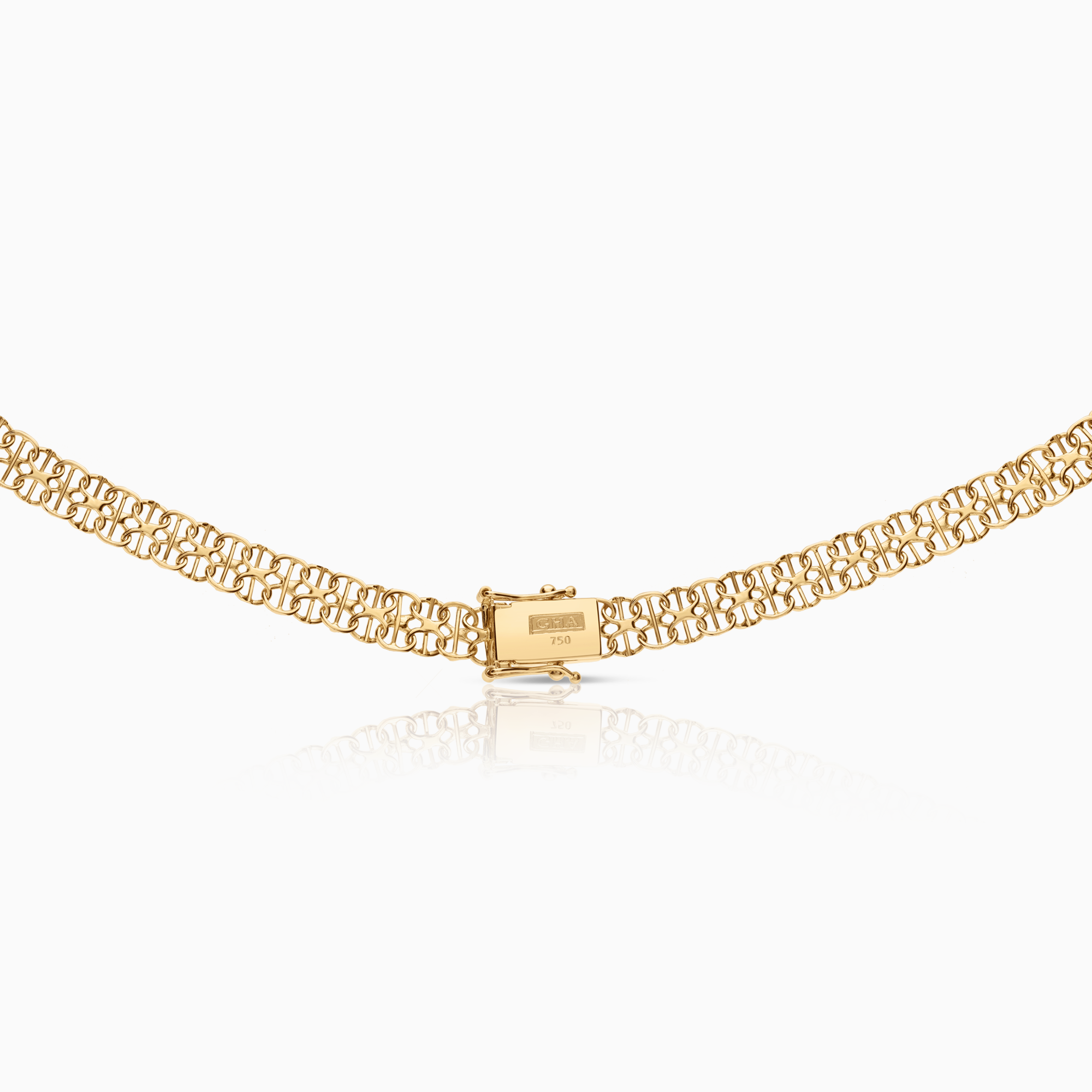 X-link necklace with bar 22.29g 18K gold