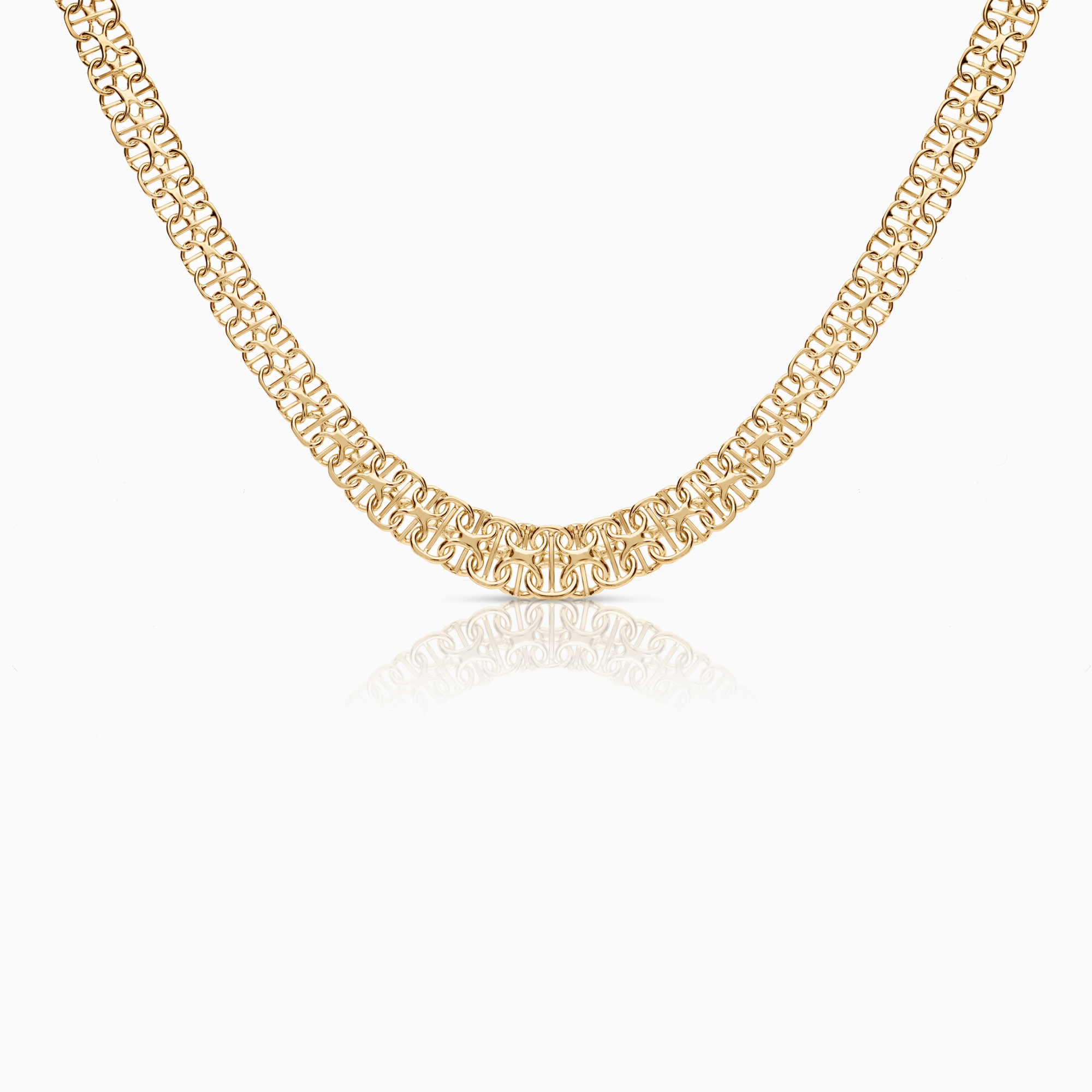 X-link necklace with bar 22.29g 18K gold