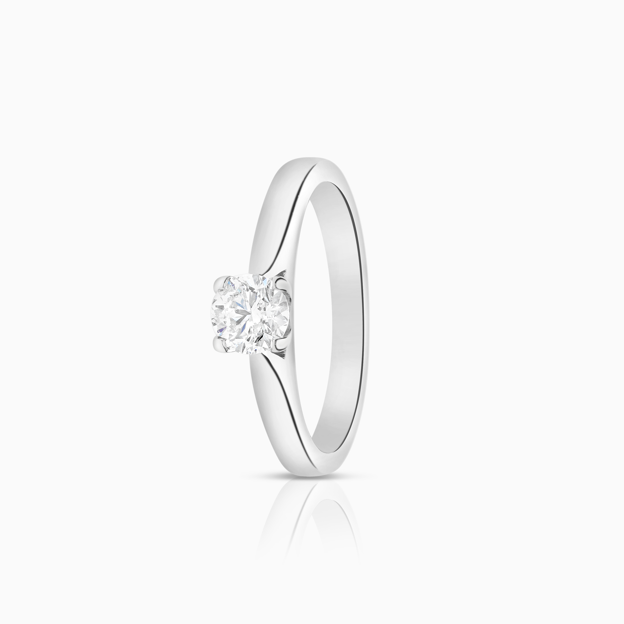 Solitaire ring 0.50ct 18K white gold