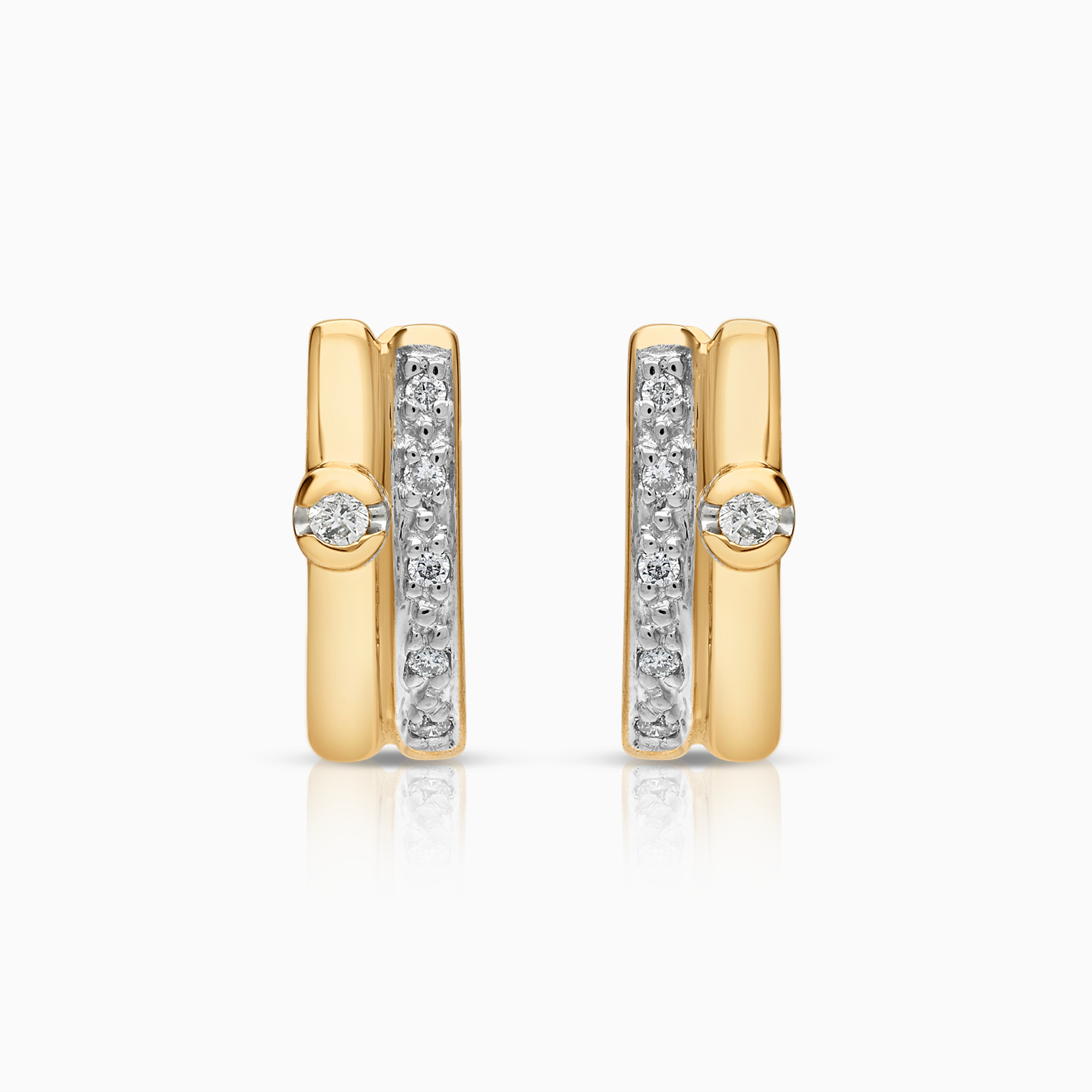 Gold earrings 0.10 ct 2.96g 18K white gold