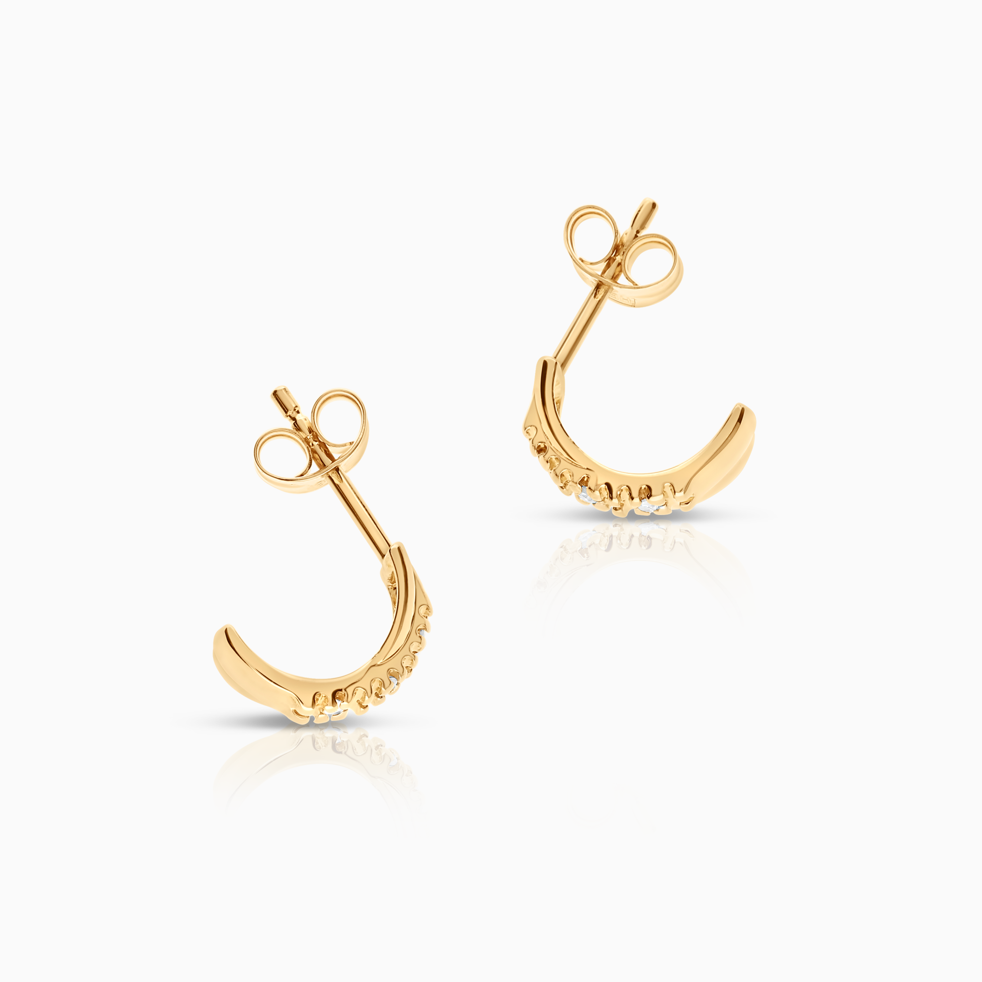 Gold earrings 0.03ct 1.62g 18K gold