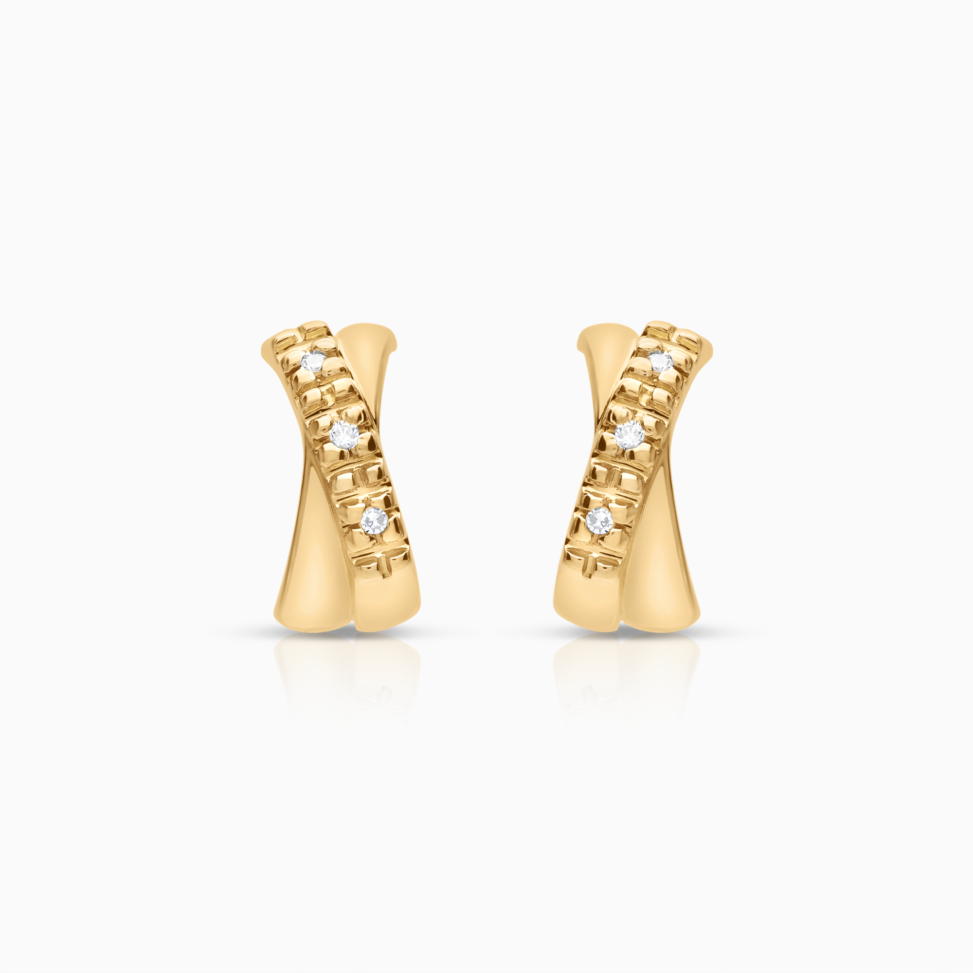 Gold earrings 0.03ct 1.62g 18K gold