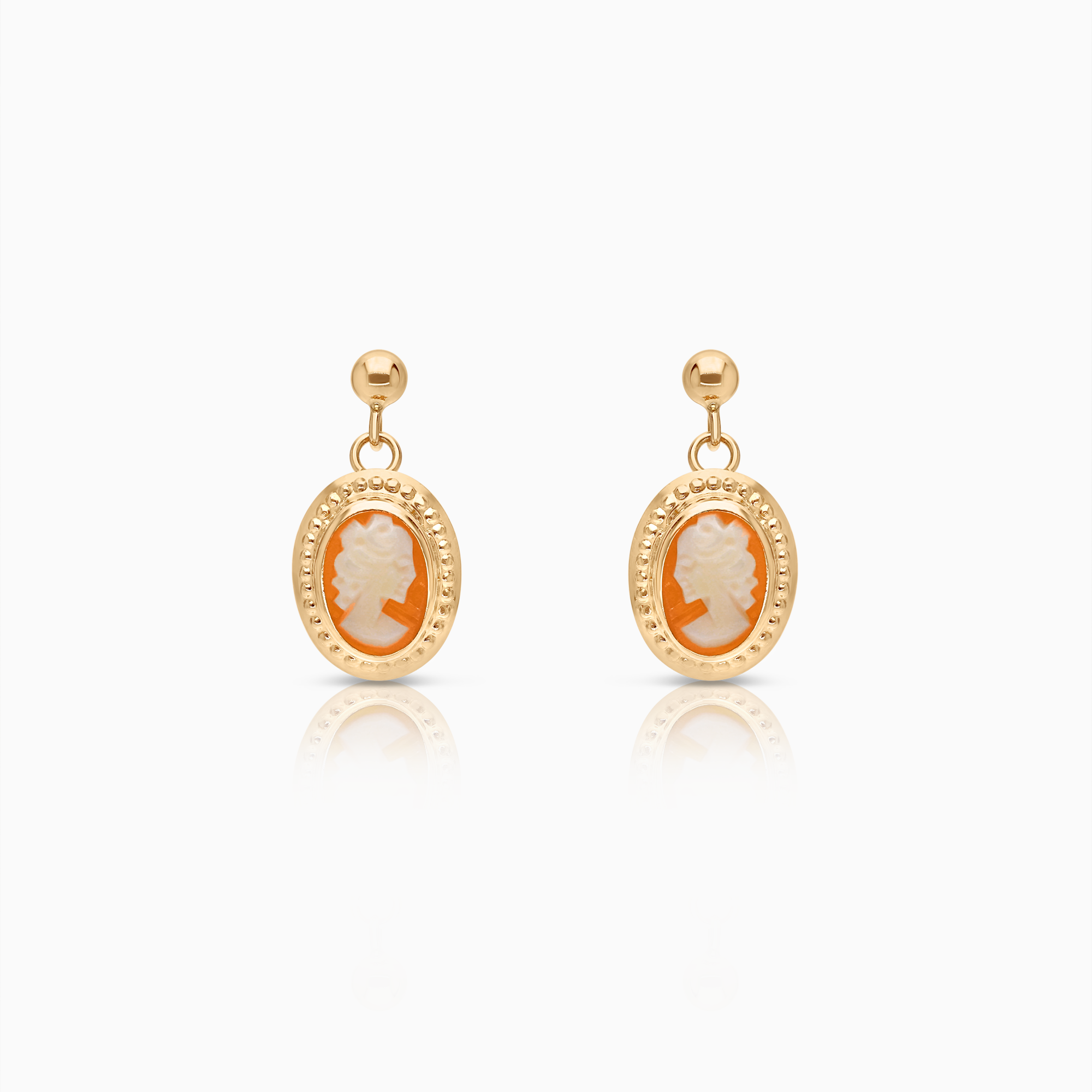 Gold cameo earrings 1.36g 18K gold