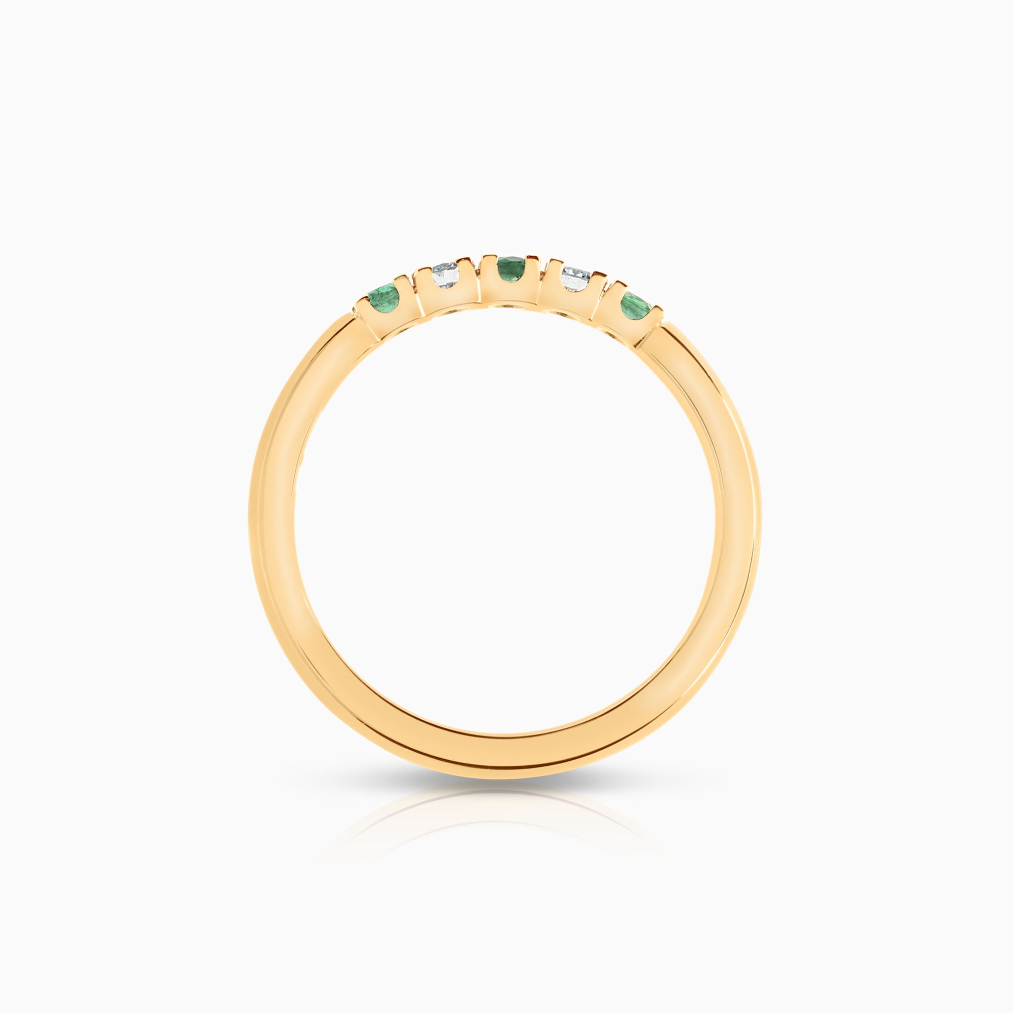 Alliansring smaragder 0,10ct 18K guld