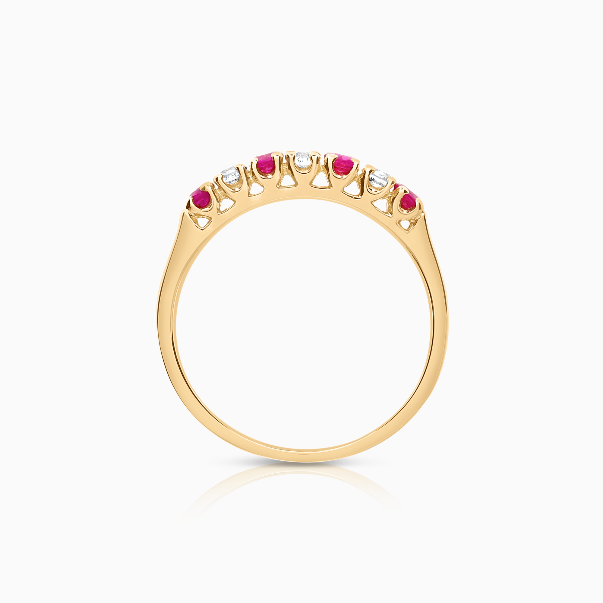 Alliansring rubiner 0,21ct 18K guld