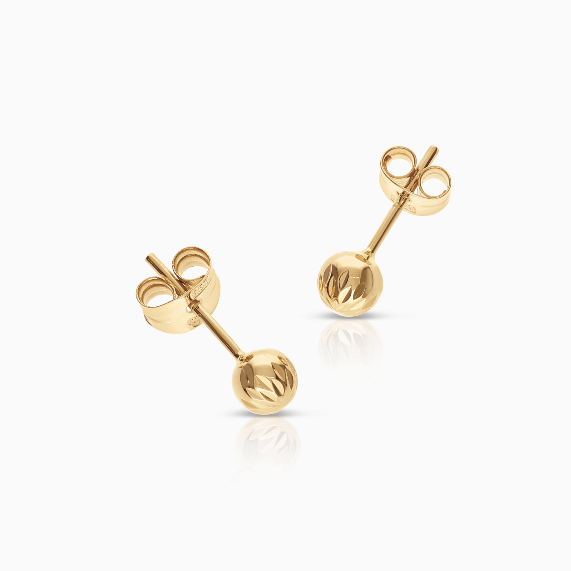 Gold ball earrings 0.52g 18K gold