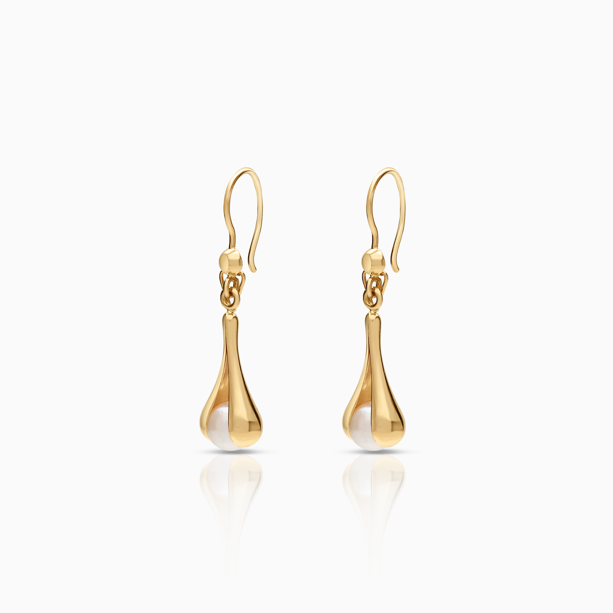 Gold earrings with pearls 1.82g 18K gold