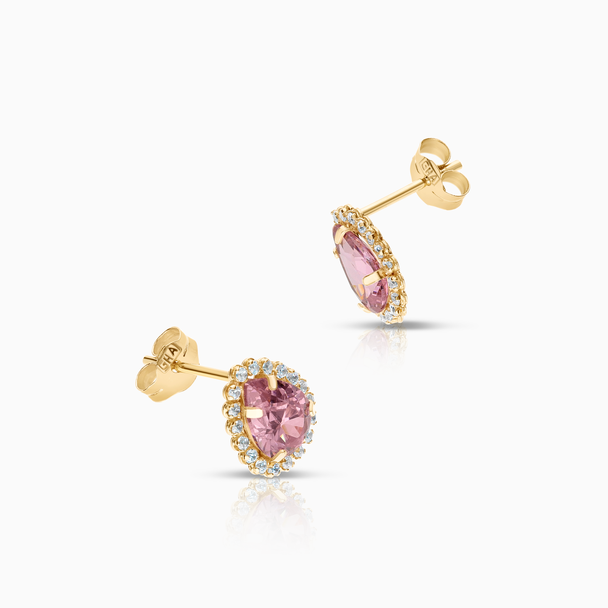 Gold Earrings with Cubic Zirconia 1.24g 18K Gold