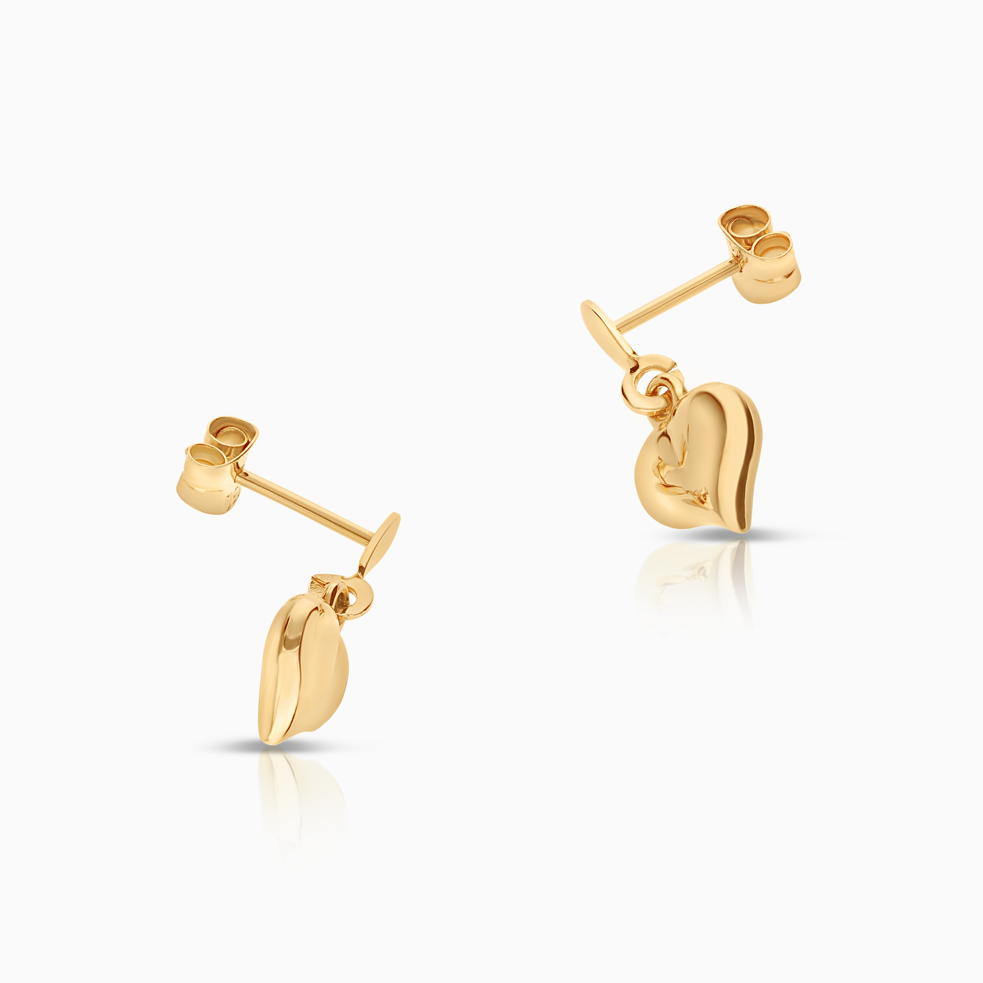 Gold earrings hearts 1.05g 18K gold