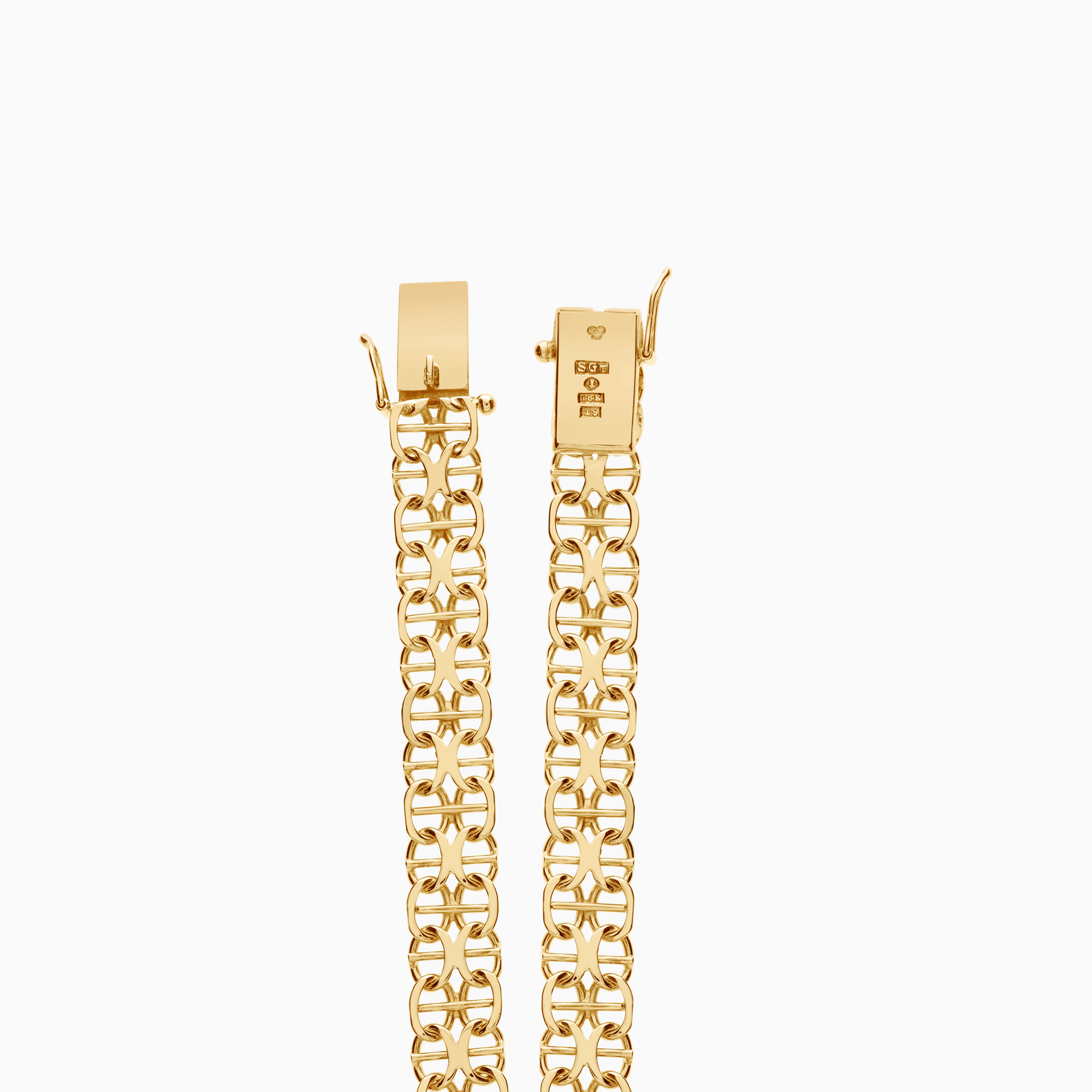 X-länk armband med stav 12,23g 18K guld