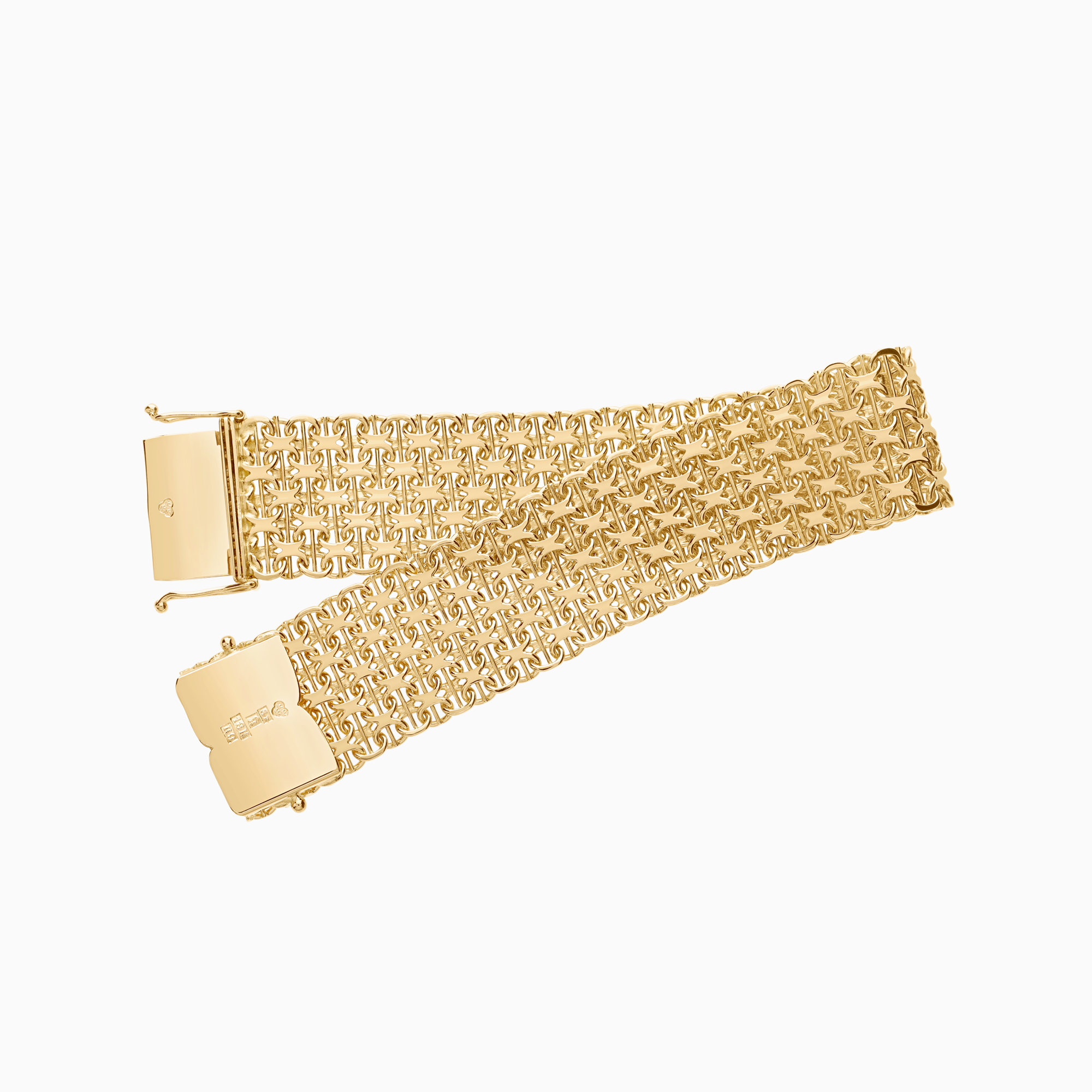 X-link bracelet with bar 39.05g 18K gold