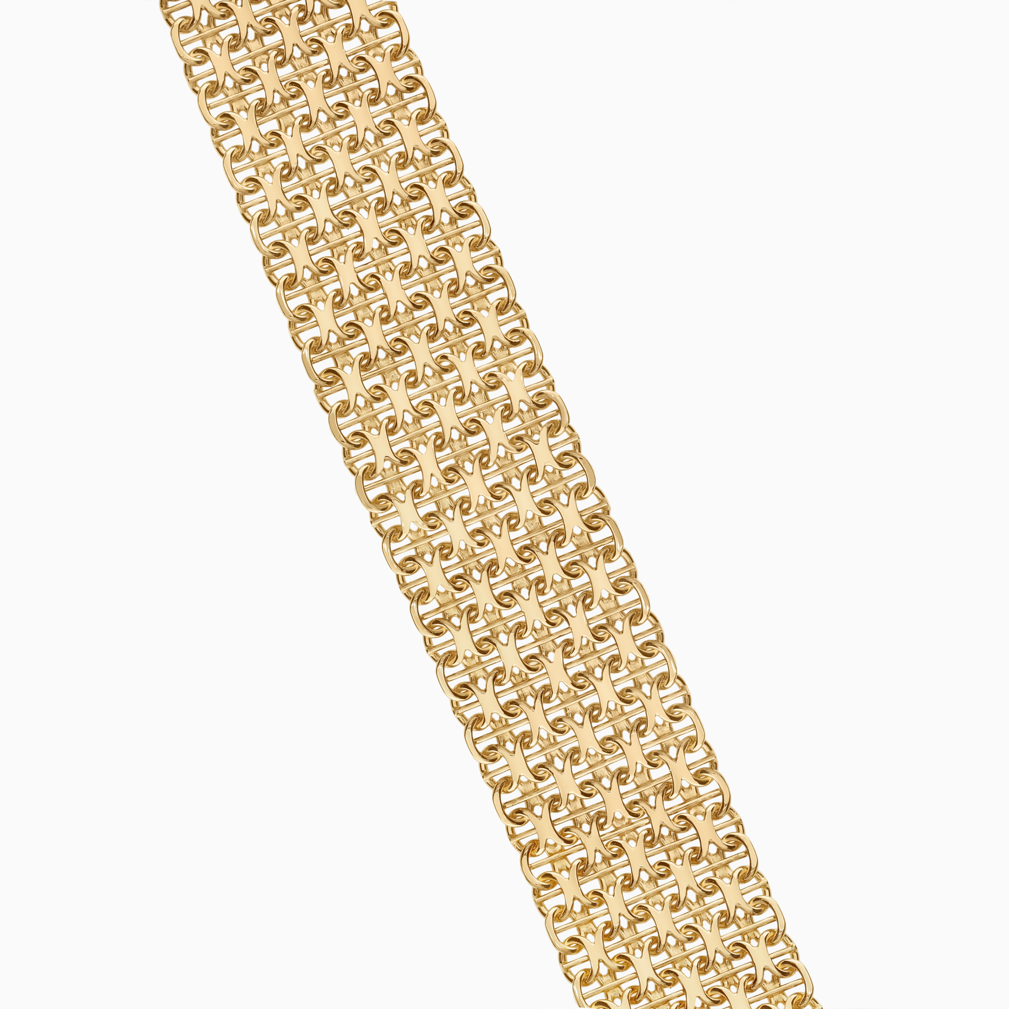 X-link bracelet with bar 39.05g 18K gold