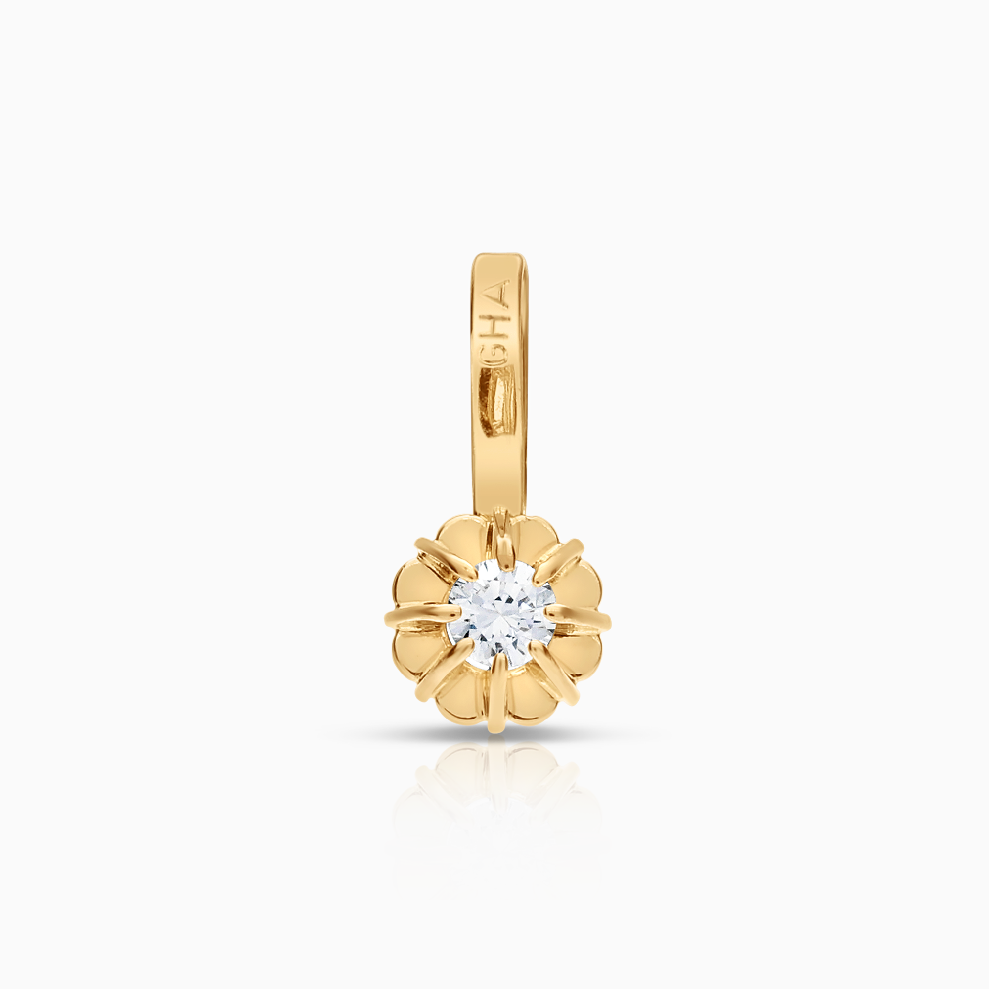 Solitaire pendant 0.05ct 18K gold