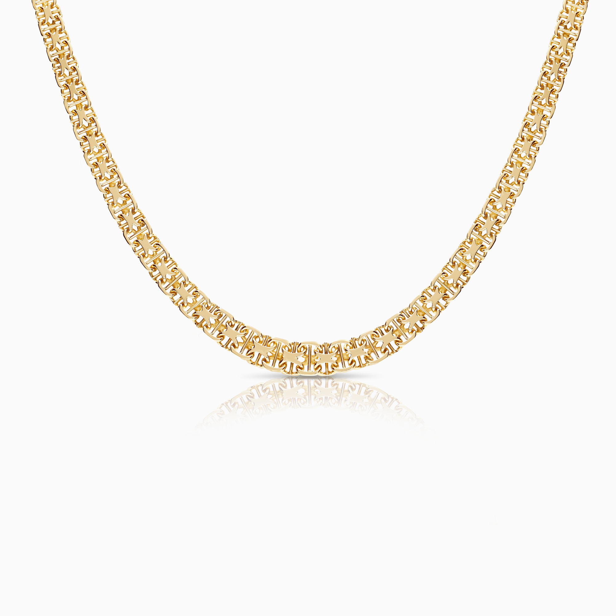 X-link necklace with bar 19.52g 18K gold