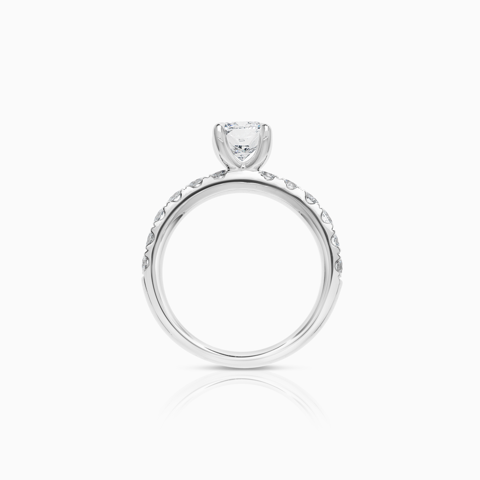Side-stone ring 1.67ct 18K white gold