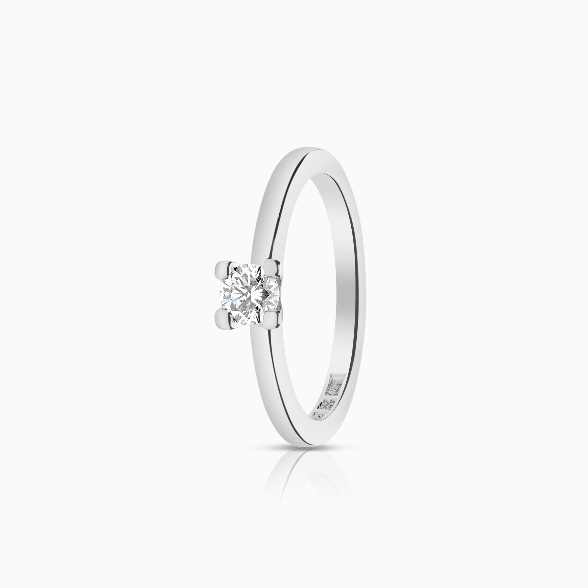 Solitaire ring 0.30ct 18K white gold
