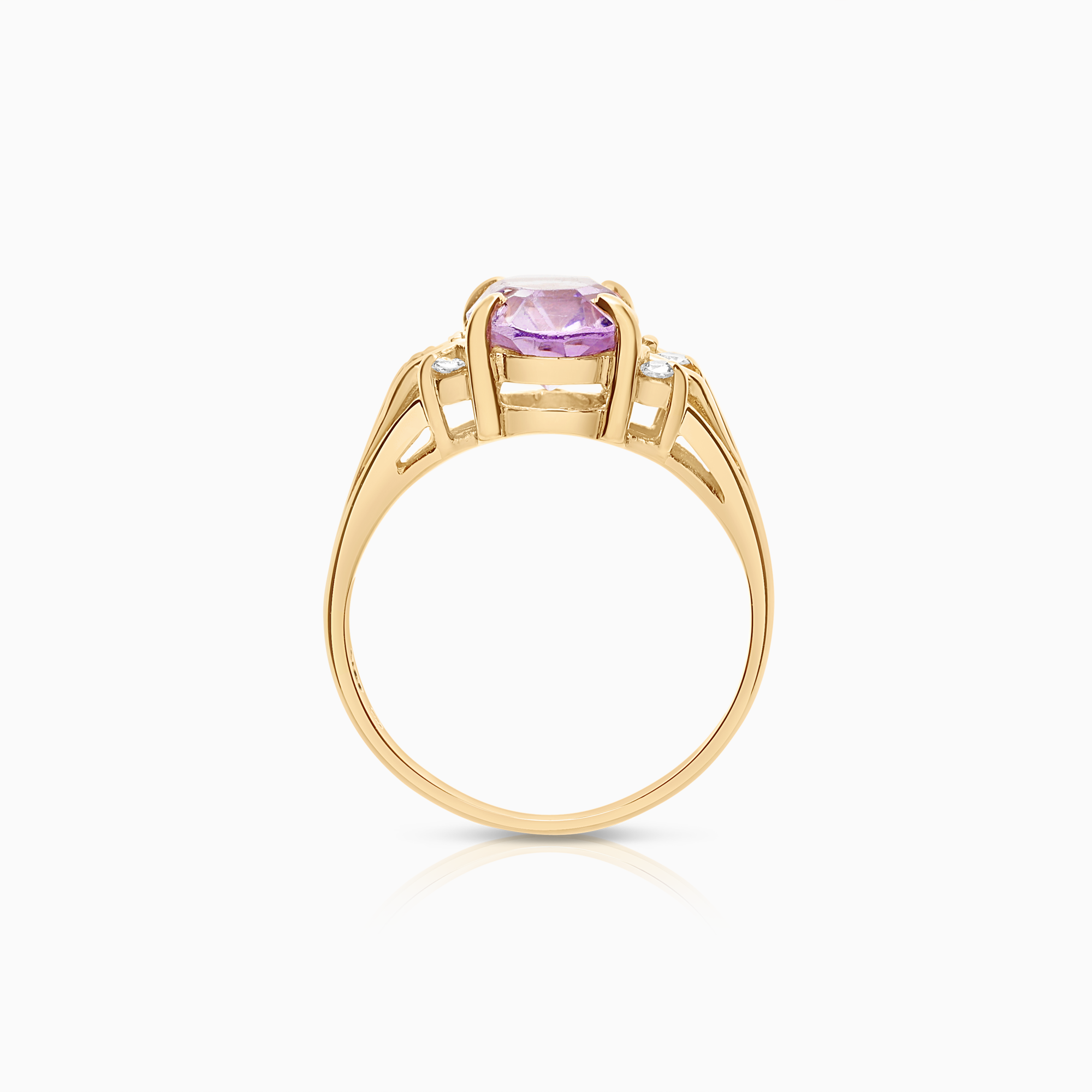 Diamantring med kvarts 3,58g 18K guld